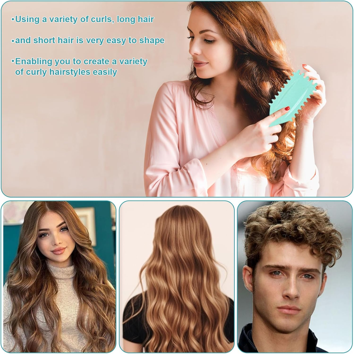 Curly Hair Brush for Defining and Detangling - Bounce Curl Boar Bristle Brush... - Picture 7 of 14