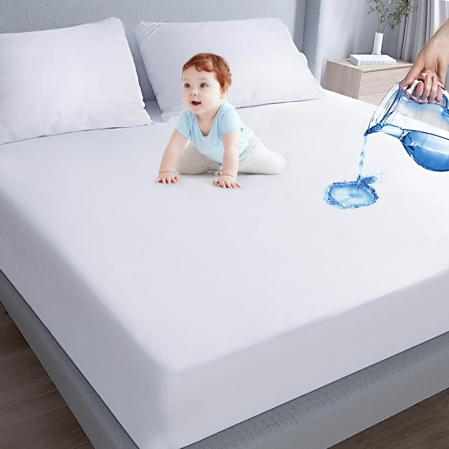 Twin Mattress Protector Waterproof Mattress Pad Cover, Mattress Protector Twin