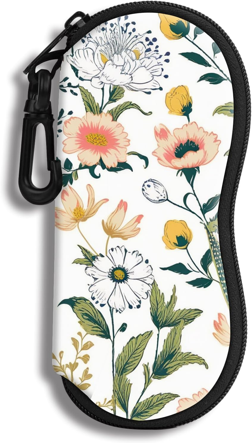 Sunglasses Soft Floral Case Ultra Light Neoprene Zipper Eyeglass Case With Belt MoKo Sunglasses Soft Case Ultra Light Neoprene Zipper  main image 4