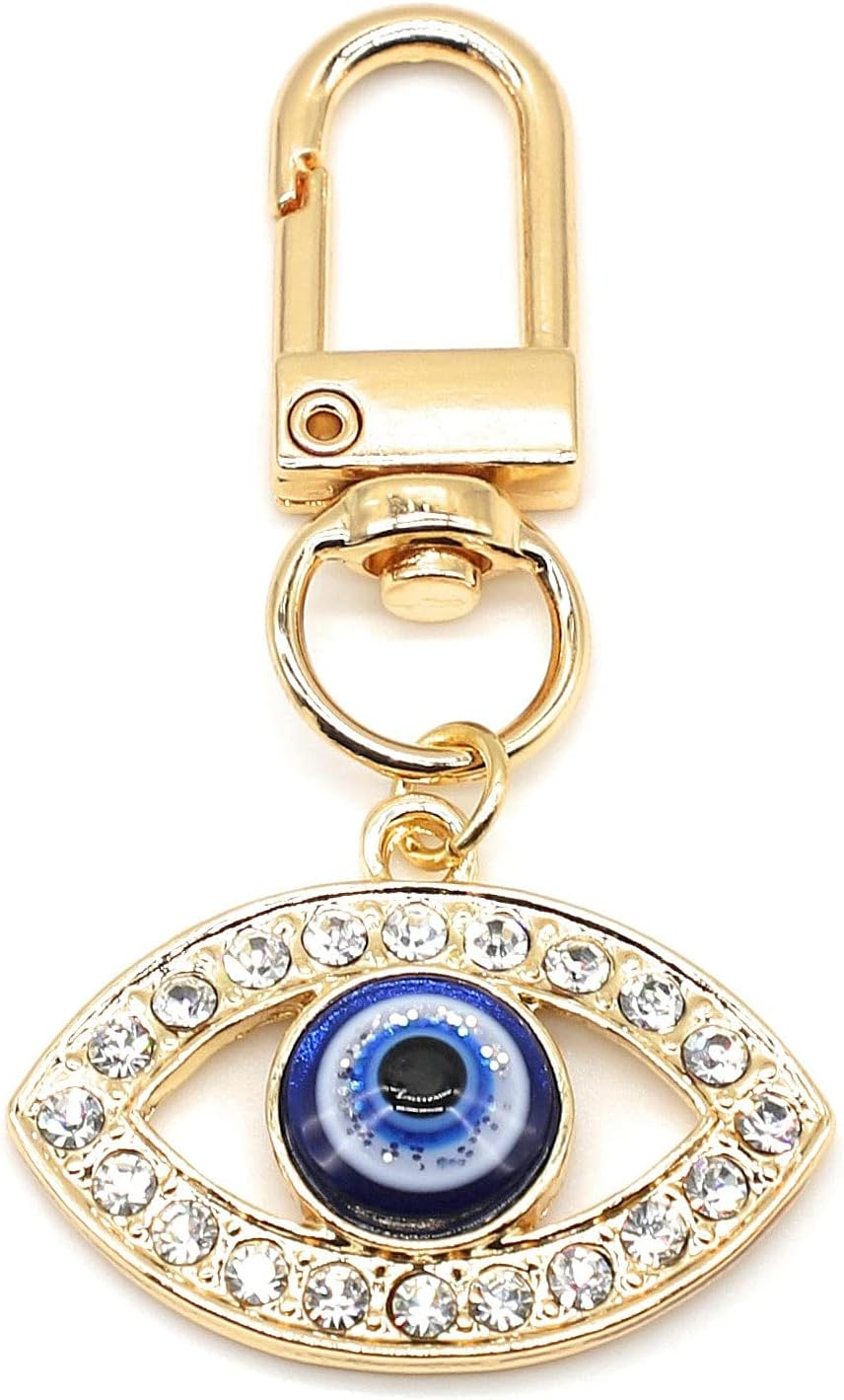 Evil Eye Keychains Car Key Ring Bag Purse Charm for Women Men - Good Luck Amulet