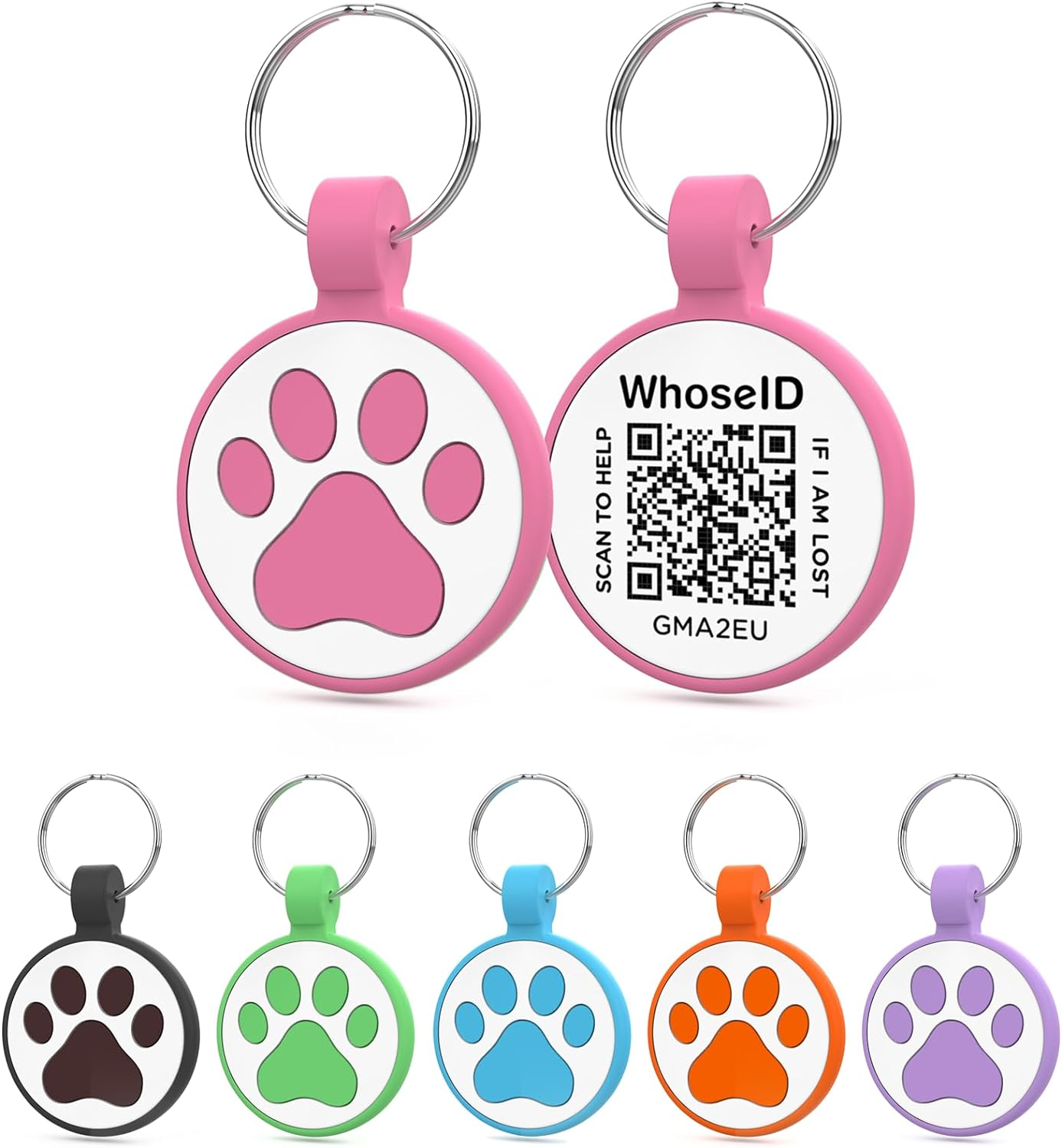 QR Code Cat Tag, Modifiable Profile, Silicone, Silent, 1