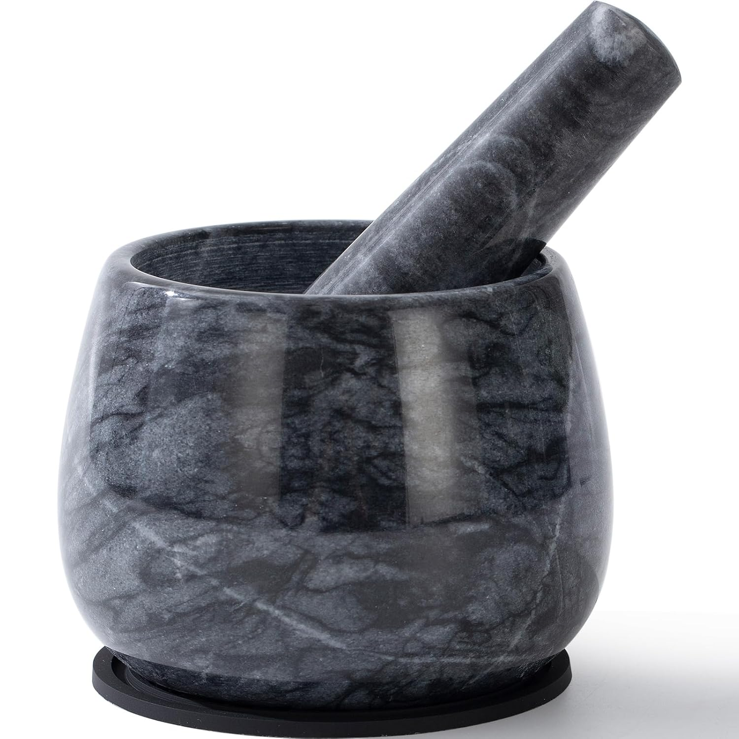Heavy Duty Mortar and Pestle, Natural Marble Pestle Set, Black