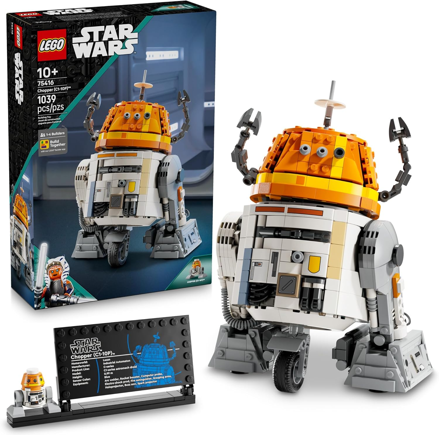 LEGO Star Wars: Ahsoka Chopper (C1-10P) Astromech Droid Set - Building Toy for Kids, Ages 10+ - Makes a Great Gift for Boys and Girls - Model Kit and Room Decor Idea for Sci-Fi Adventure Fans - 75416