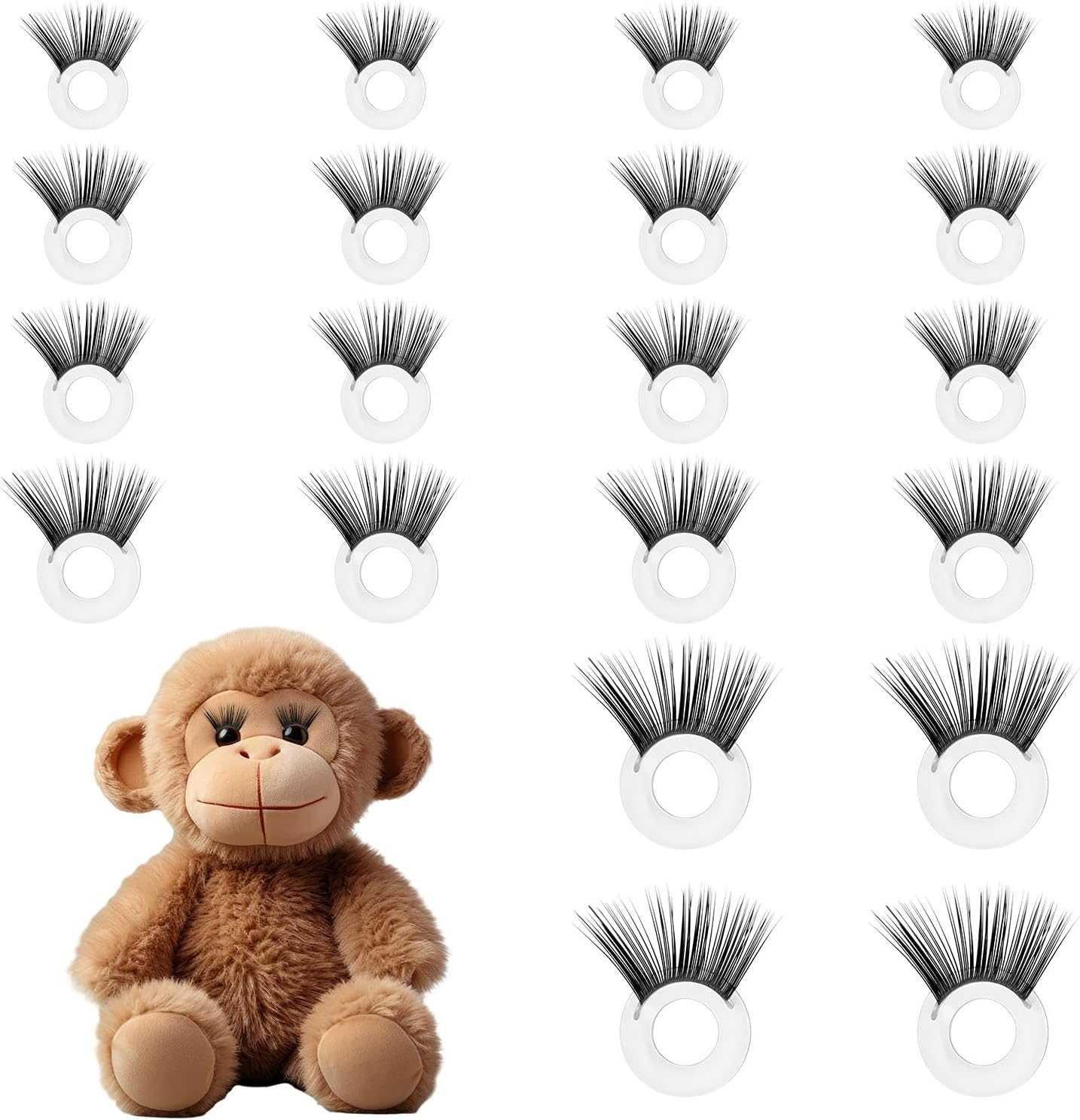 20 Pcs Safety Doll Eyelashes for Amigurumi and Plush Toy Crafting