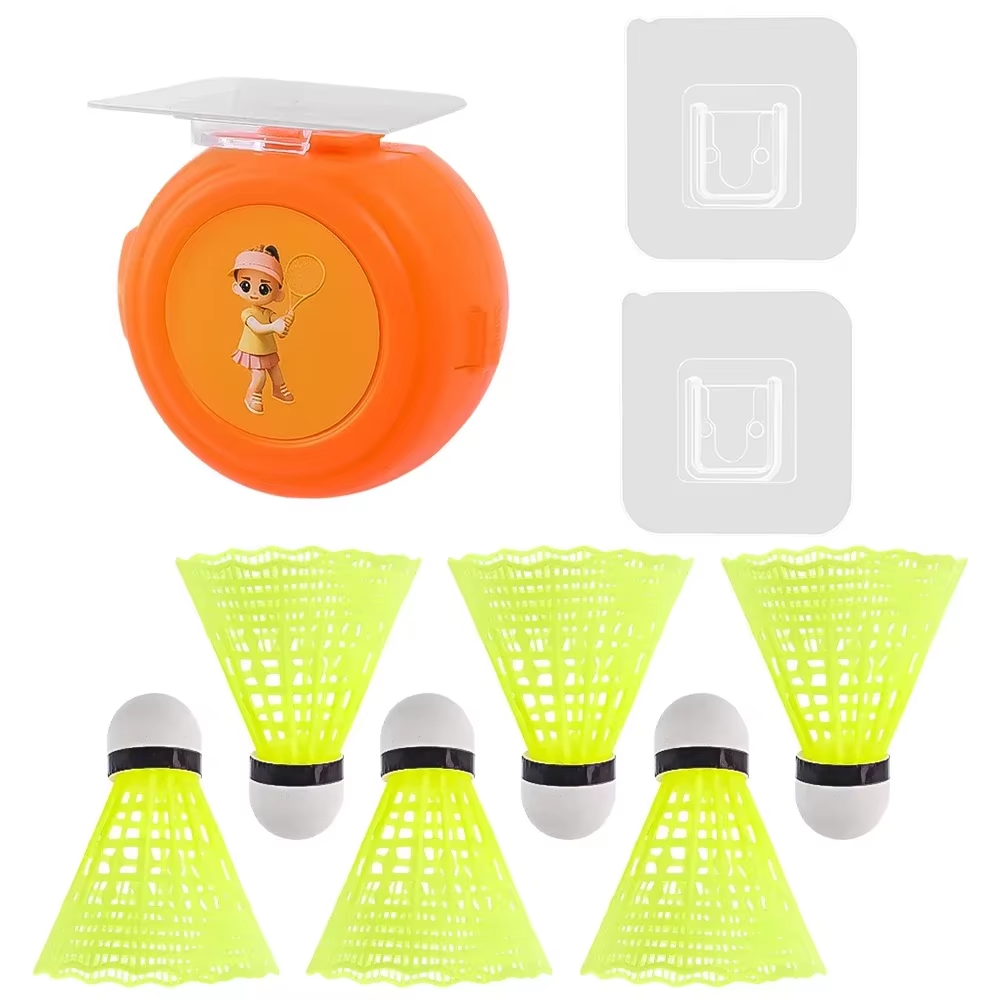Self-Adhesive Solo Badminton Trainer Set for Rebound Practice & Swing Training