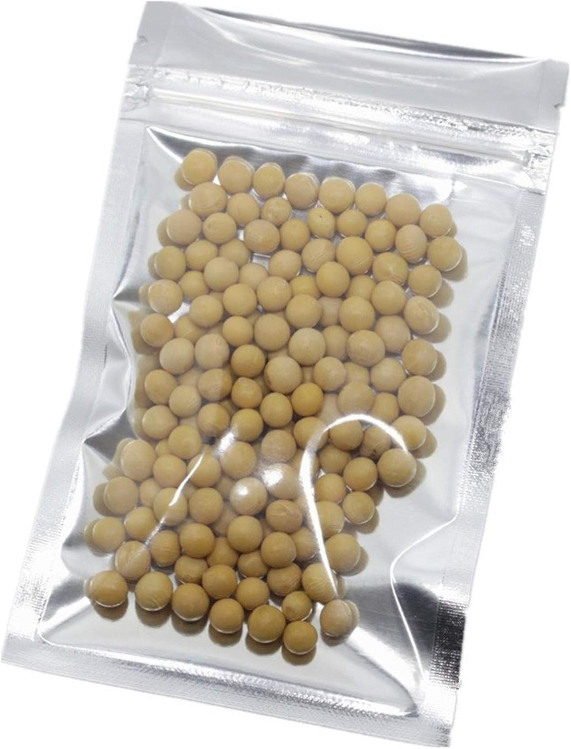 PABCK 100 Pack Clear Front Resealable Mylar Bags 8.5X14Cm (3.3X5.5Inch) Heat Seal Aluminum Foil Plastic Packaging for Zip Bulk Food Storage Zipper Lock Candy Foil Pouch with Tear Nothces