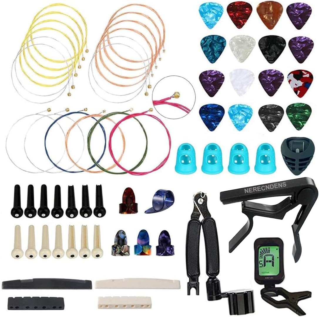 66-Piece Acoustic Guitar Accessory Kit for Players and Beginners