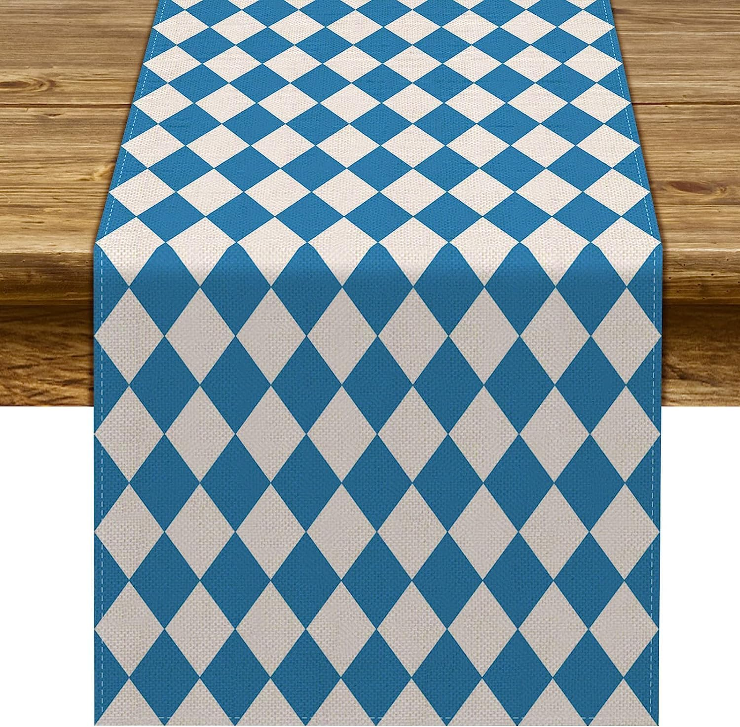 Oktoberfest Table Runner Bavarian German Beer Festival Holiday Party Fireplace Kitchen Dining Room Home Decoration (13" X 108")
