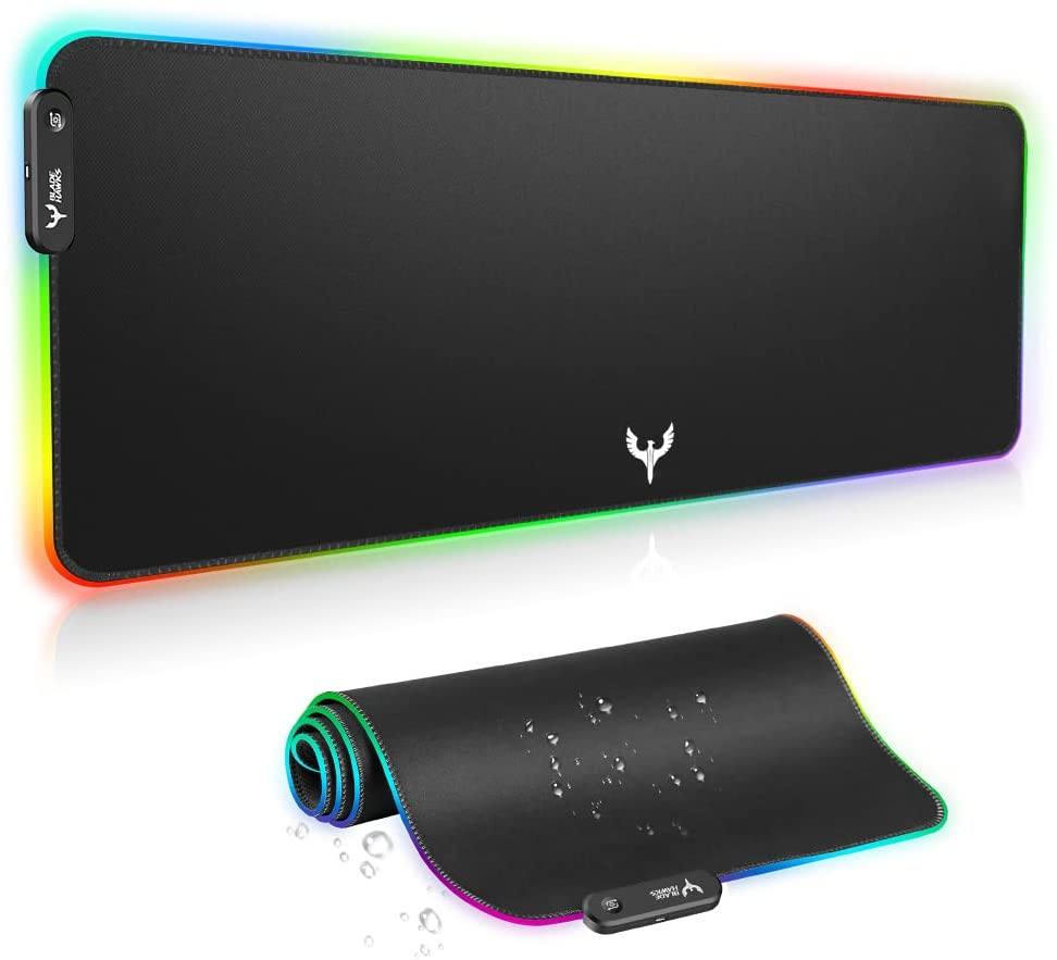 Extra Large RGB Gaming Mouse Pad, Extended Soft LED Mouse Pad, Anti-Slip Rubber Base, Computer Keyboard Mousepad Mat (31.5 x 12 Inch)