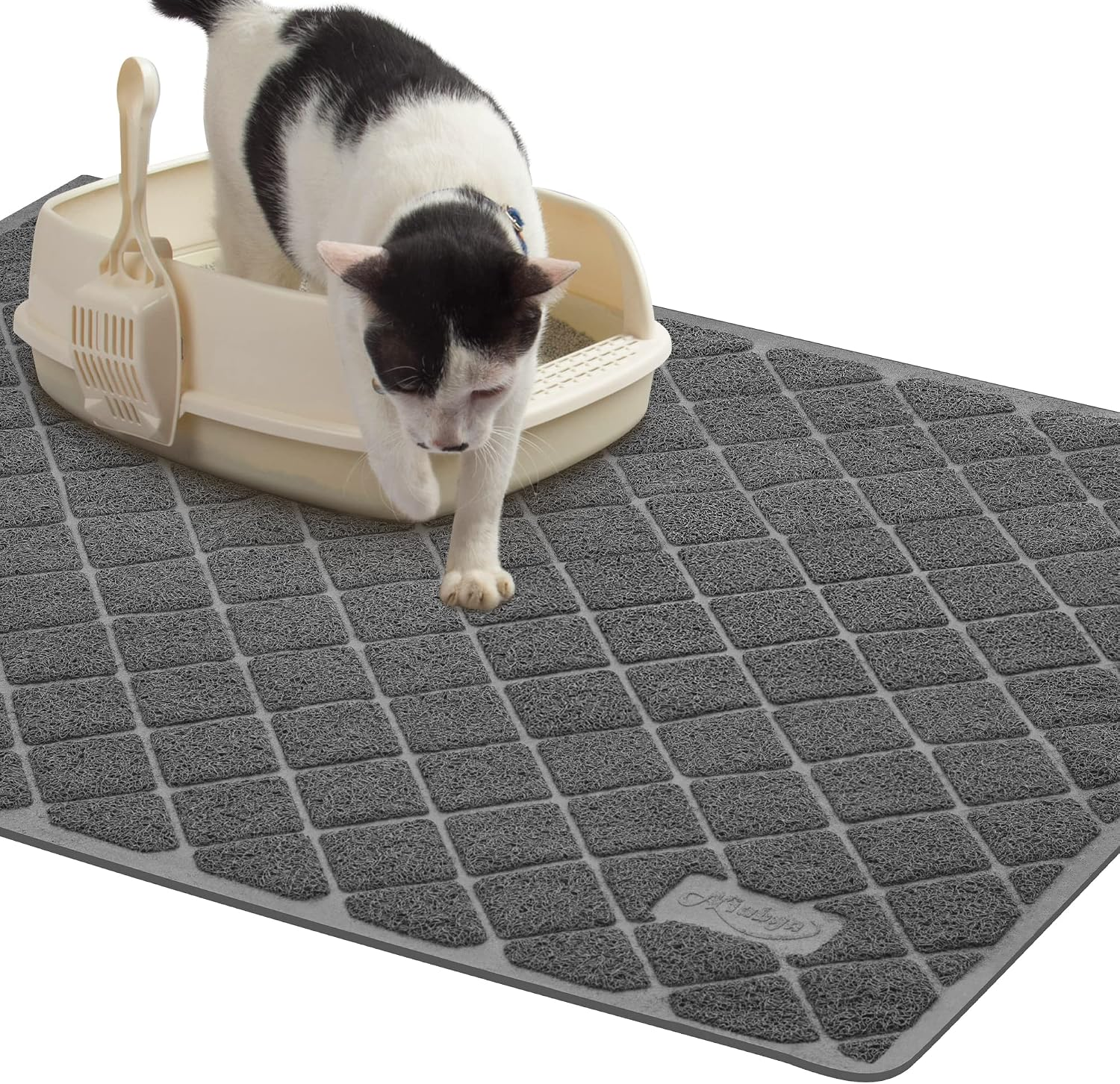 Premium Cat Litter Mat, Litter Box Mat with Non-Slip and Waterproof Backing, Litter Trapping Mat Soft on Kitty Paws and Easy to Clean, Cat Mat Traps Litter from Box