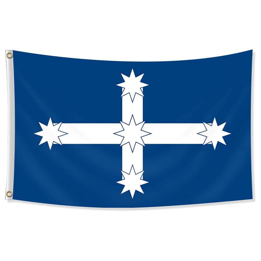 Large Eureka Stockade Flag 3X5Ft Southern Cross Australian Aussie Heavyduty 90X150Cm /Vibrat Color/Hd Printing/ 150D Polyster