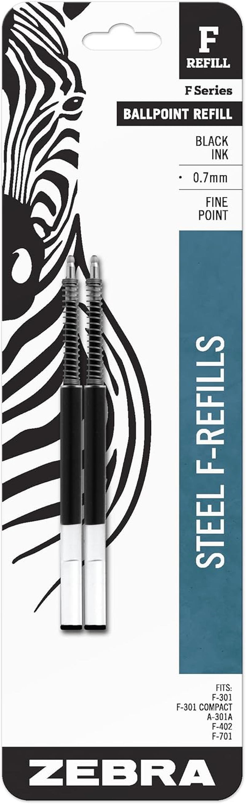 Ballpoint F-Refills for F-301, F-301 Ultra & 301 a Pens, Fine Point, 0.7 Mm, Black (Pack of 1,2 Count Total)