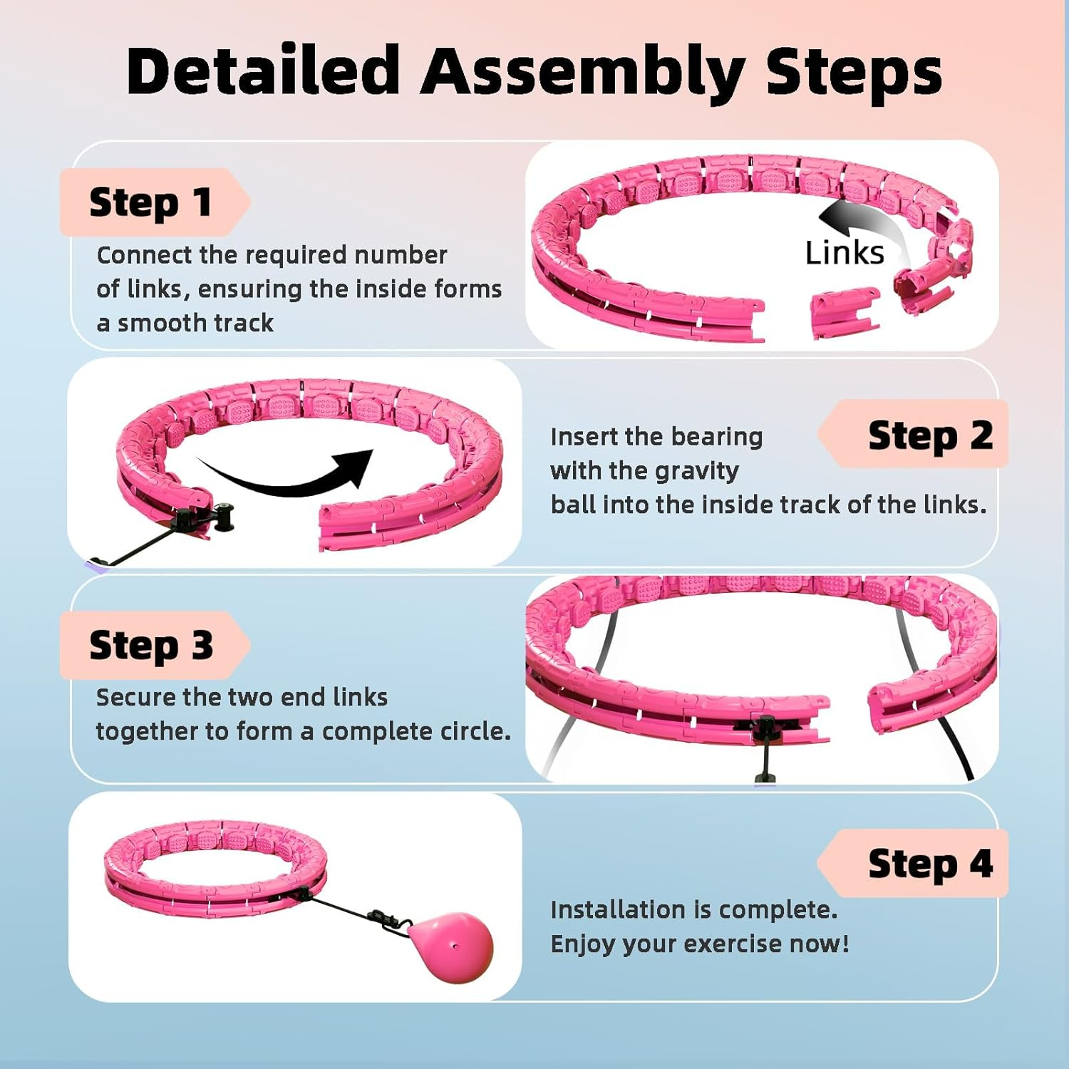 Weighted Hula Infinity Fitness Hoop for Adult Weight Loss, 2 in 1 Smart Fitne... - Picture 8 of 15