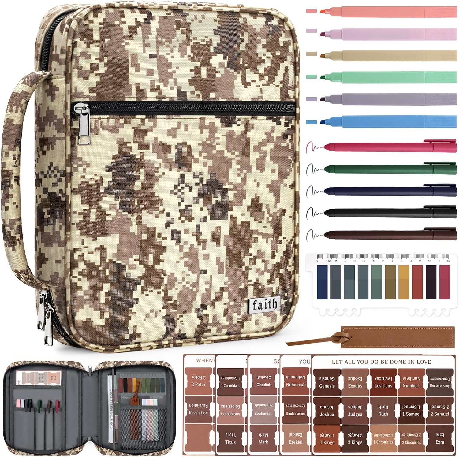 Bible Cover, Bible Bag W/Handles Bible Study Supplies
