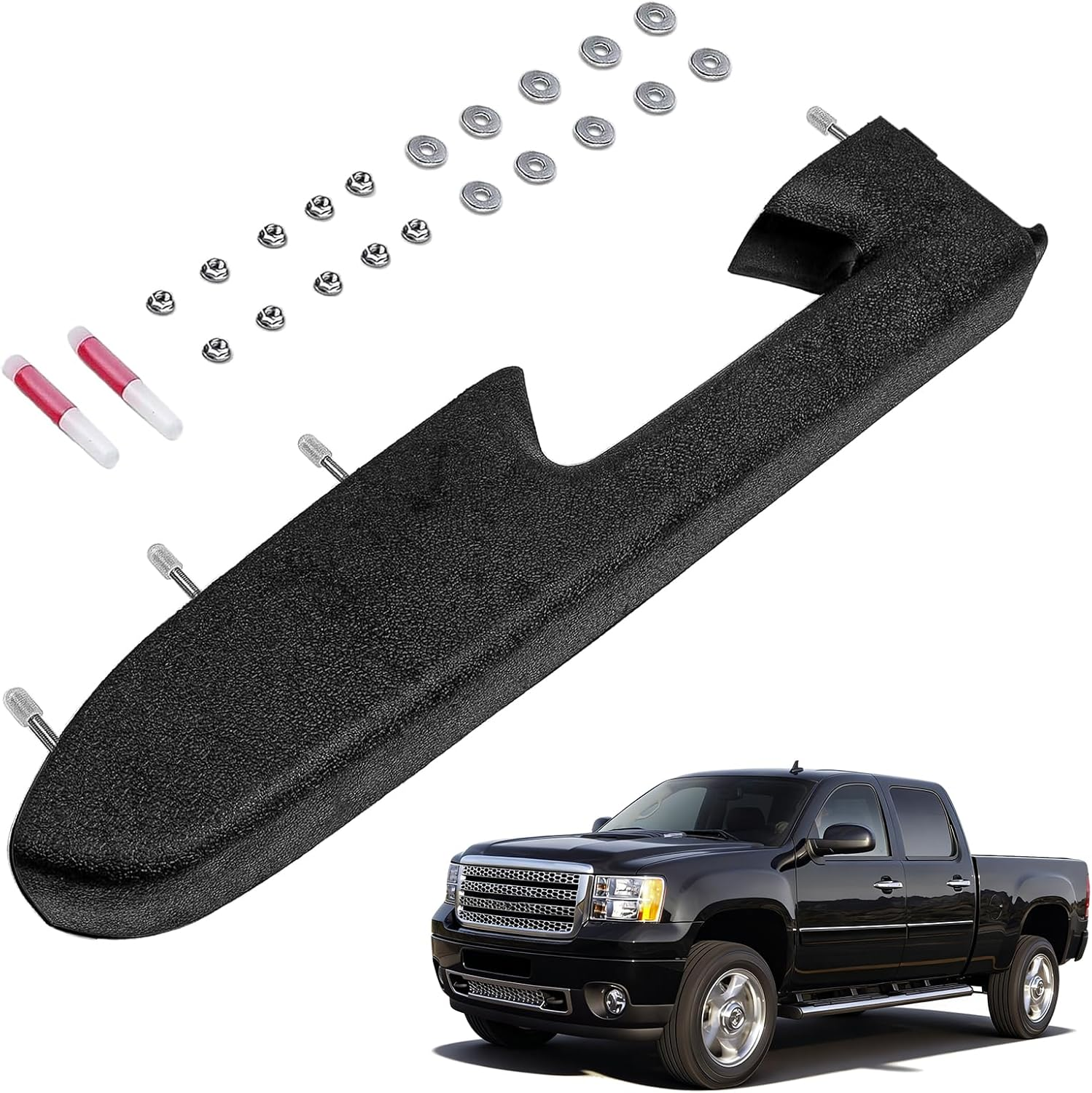 22818465 Front Left Driver Side Armrest Repair Kit Fit for 2010 2011 2012 2013 2014 Chevy Silverado/Gmc Sierra 1500 2500HD 3500HD, Door Panel with Metal Reinforcement Brackets