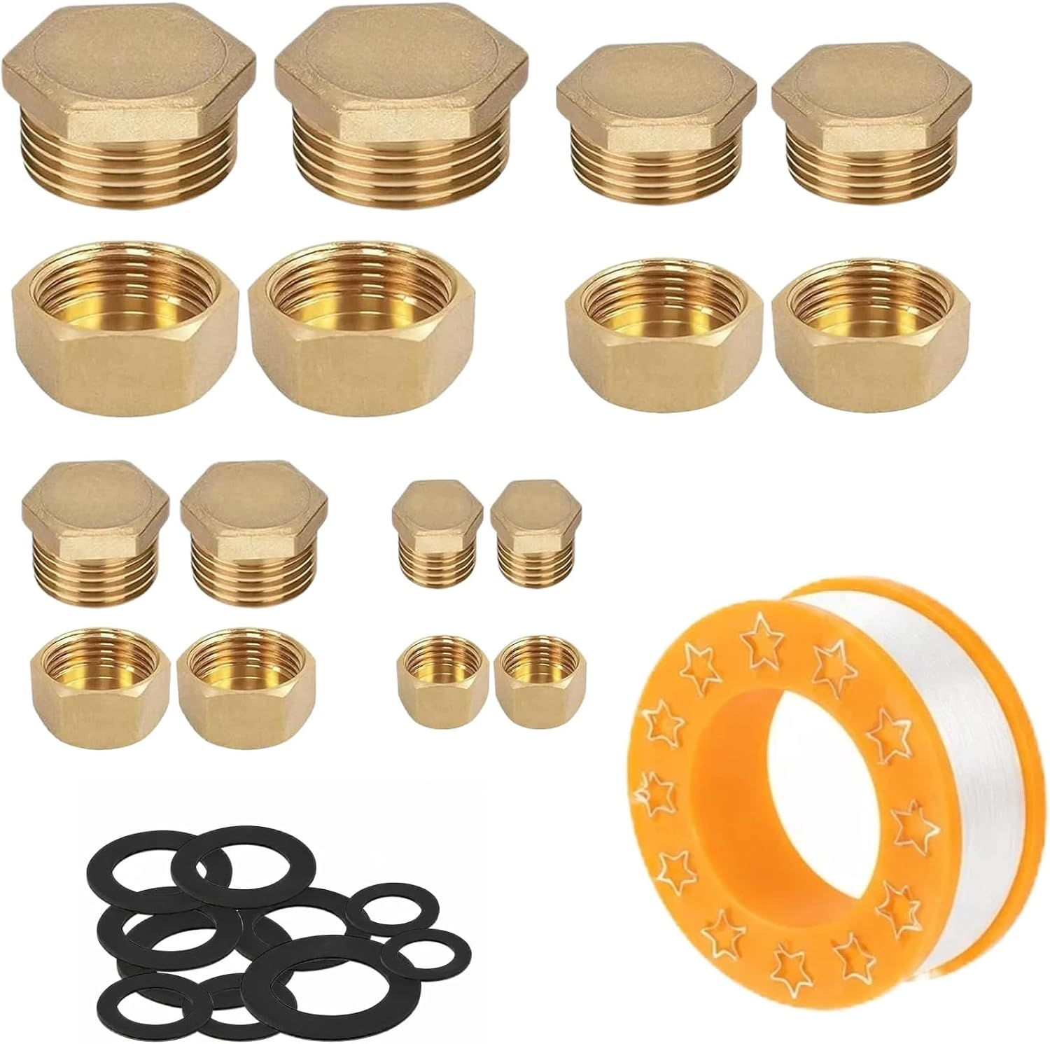 16 Stk Messing Blindstopfen Wasserleitung Set