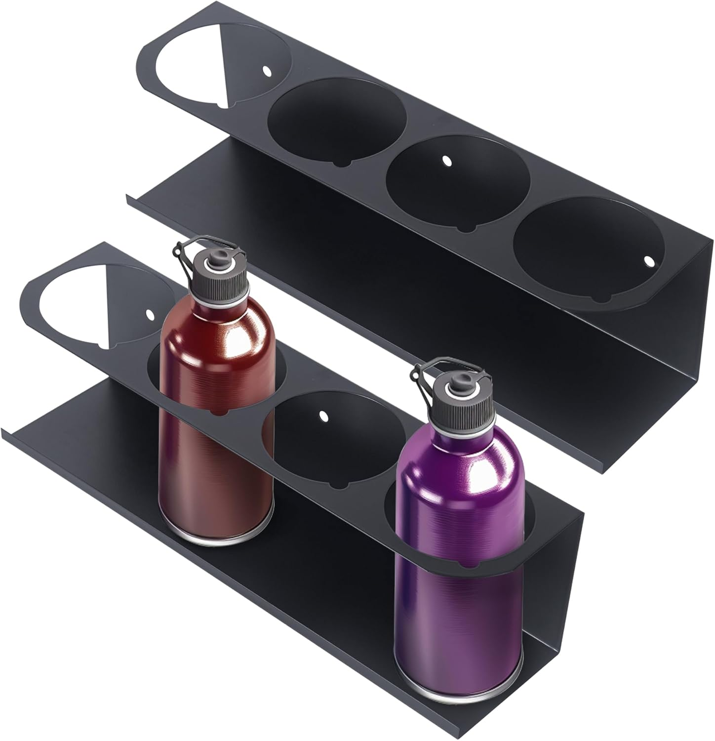 2 Pack Spray Can Holder Organizer for Garage and Workspace,Black Wall-Mounted Steel Aerosol Can Holder,Spray Paint Can Holder with Mounting Accessories Included(4 Cans)