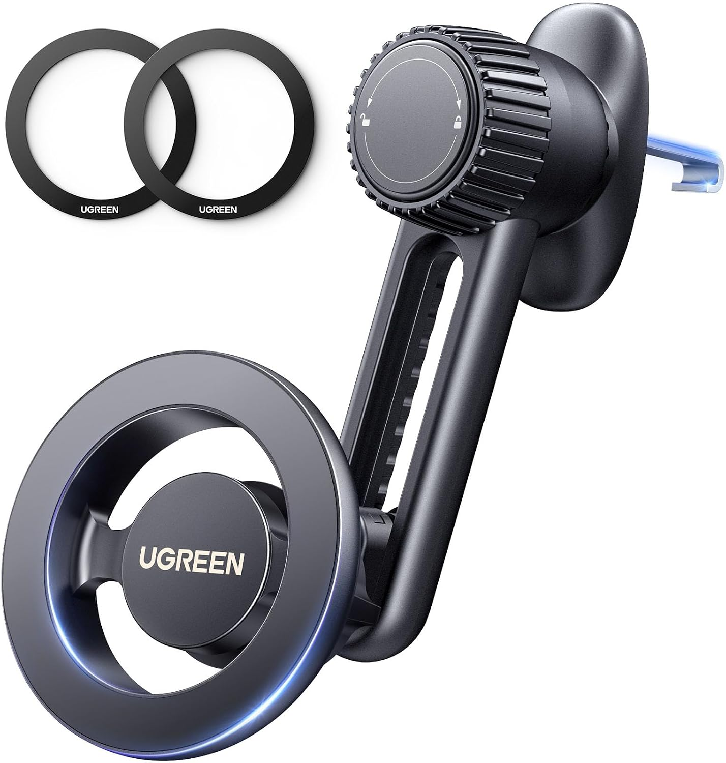 UGREEN Car Phone Holder, Magsafe Car Mount with Magnetic | [Anti-Fall, Magnetic Lock] Phone Holder Car Phone Mount Compatible with Magsafe Case Iphone 17 Pro Max Air 16 15 14 13 12