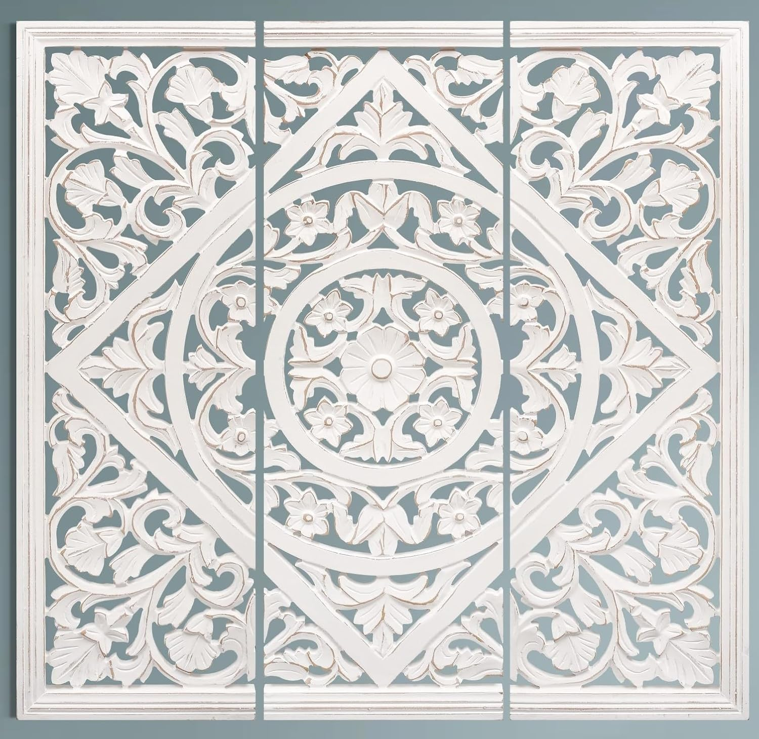 James Symfony Decorative Wall Panels - Living Room Wall Art Decor, Bedroom Decor, Christmas Wall Decor, Set of 3 - 36X12 Inch White