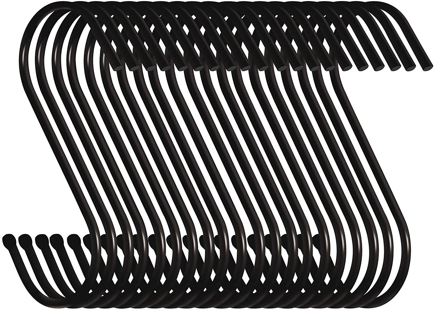 20 Pack 3.5 Inch S Hooks Heavy Duty S Hooks Plants Hooks S Hooks for Hangings Outdoor Hooks Light Hooks Cup Hooks Large Hangers for Kitchen, Bathroom, Bedroom and Office (Black)