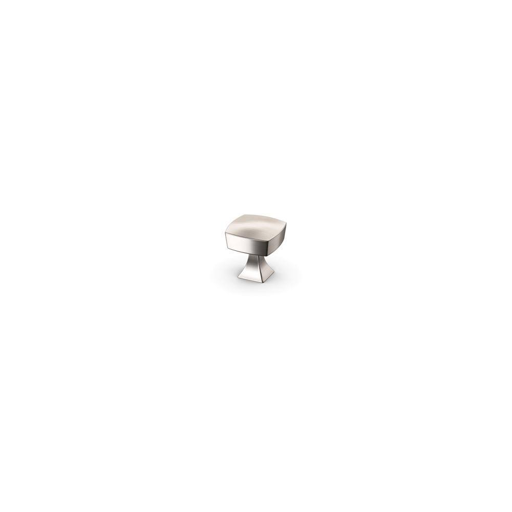 Shaker Full Overlay 1.25 In. W X 1.3125 In. D X 1.25 In. H Antic Knob in Satin Nickel