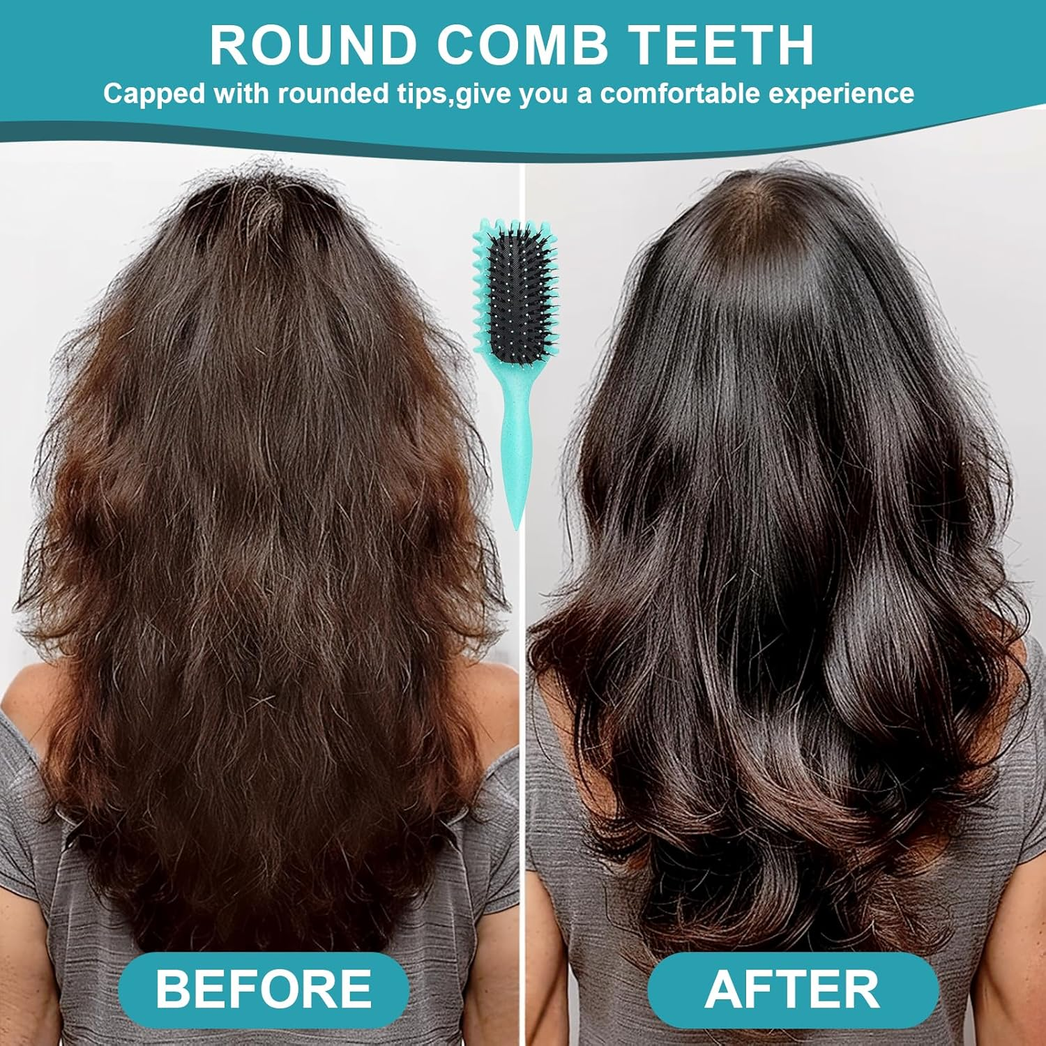 Curly Hair Brush for Defining and Detangling - Bounce Curl Boar Bristle Brush... - Picture 6 of 14