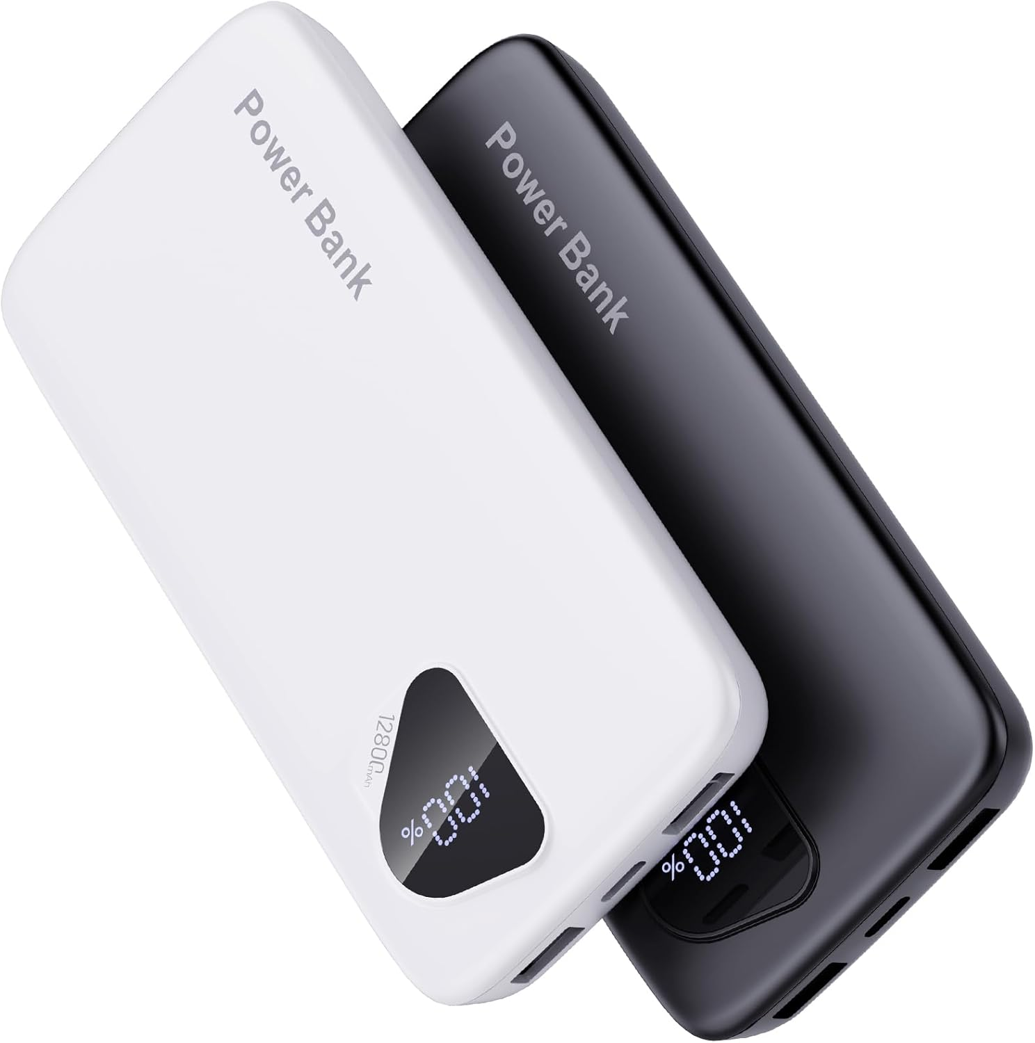 2026 2-Pack 12800Mah Portable Charger with Built in Cables, Travel Essential Battery Pack, 4 Outputs 2 Inputs Slim Power Bank with Cord Wires for Iphone 17/16/15/14, Samsung Galaxy S23/22, Pixel Etc