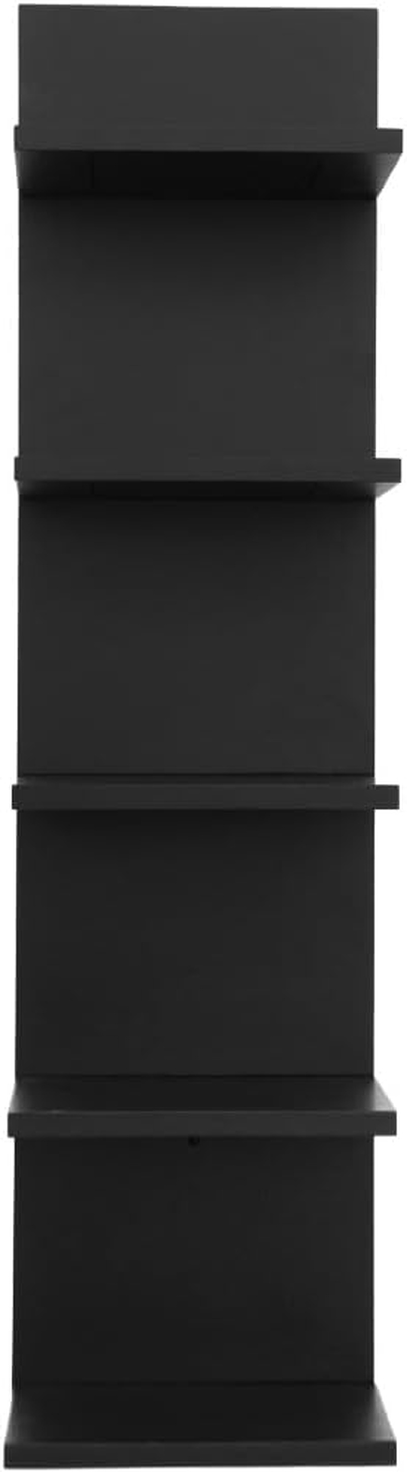 Wooden 5 Tier Wall Shelf,Vertical Column Floating Storage Home Decor Organizer,Floating Shelf Wall Decor Shelves for Bedroom, Living Room,Vanity(Black)