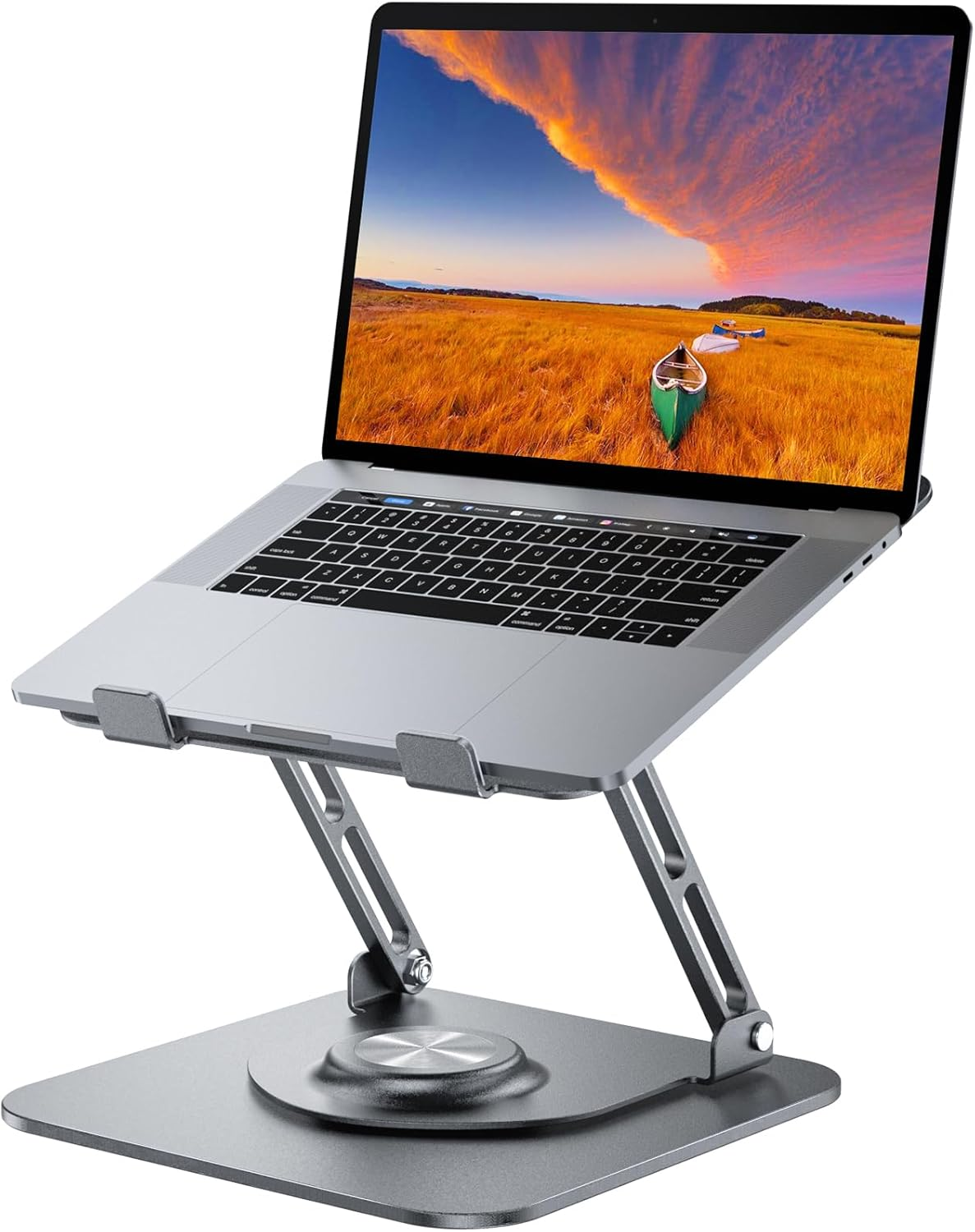 Laptop Stand for Desk, Adjustable Computer Stand with 360° Rotating Base, Ergonomic Laptop Riser for Collaborative Work, Foldable & Portable Laptop Stand, fits for All 10-16