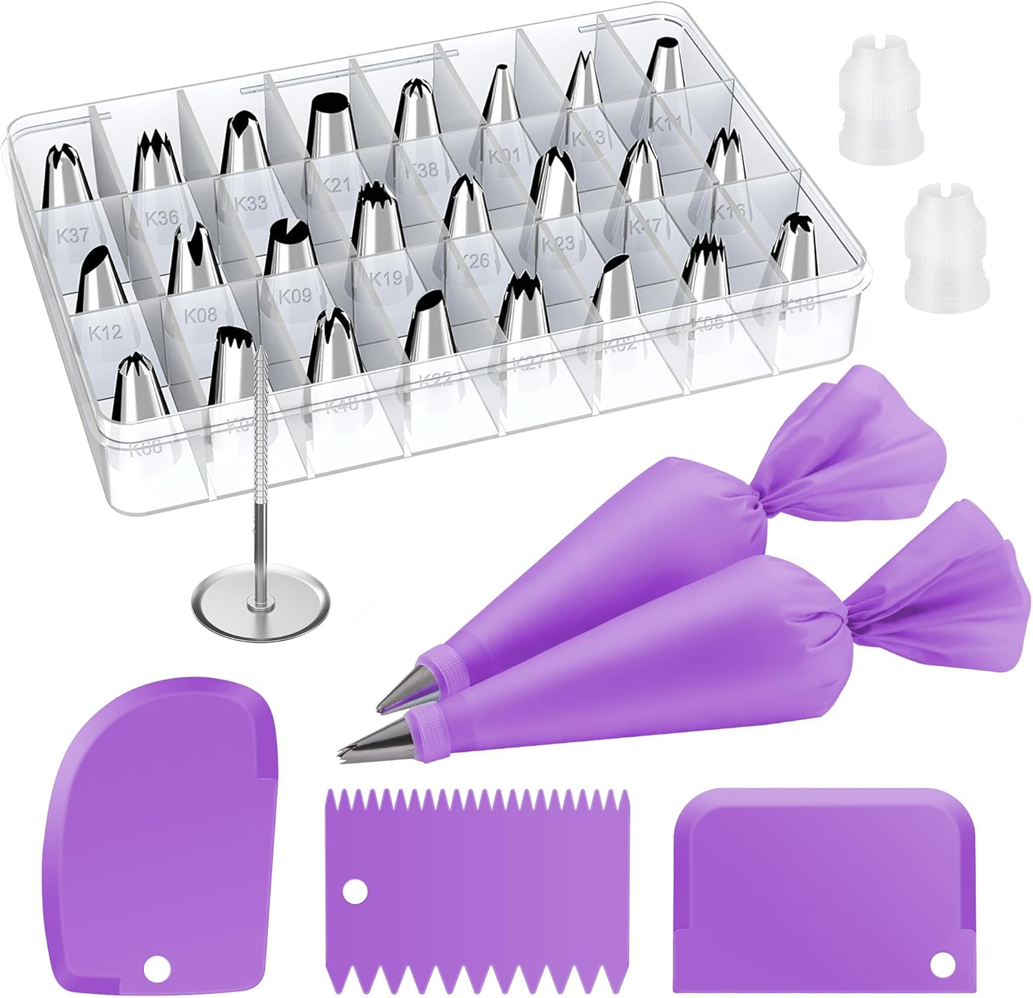 Kit Decoracion Reposteria 32 Pzs Bolsas Y Boquillas 24 Boquillas 2 Bolsas 12in