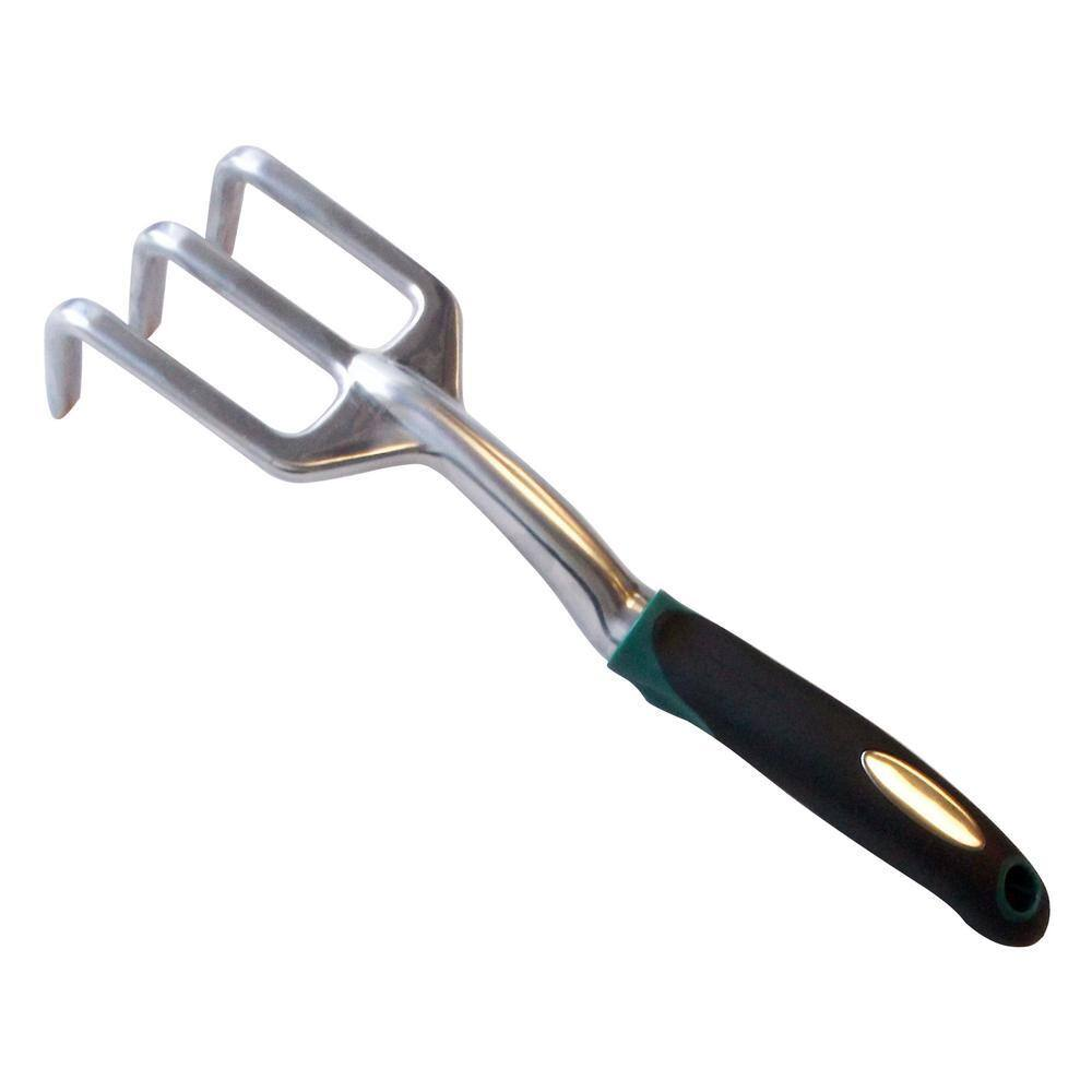 14 In. 3-Prong Polished Aluminum Cultivator Ergonomic Grip (Box of 3)