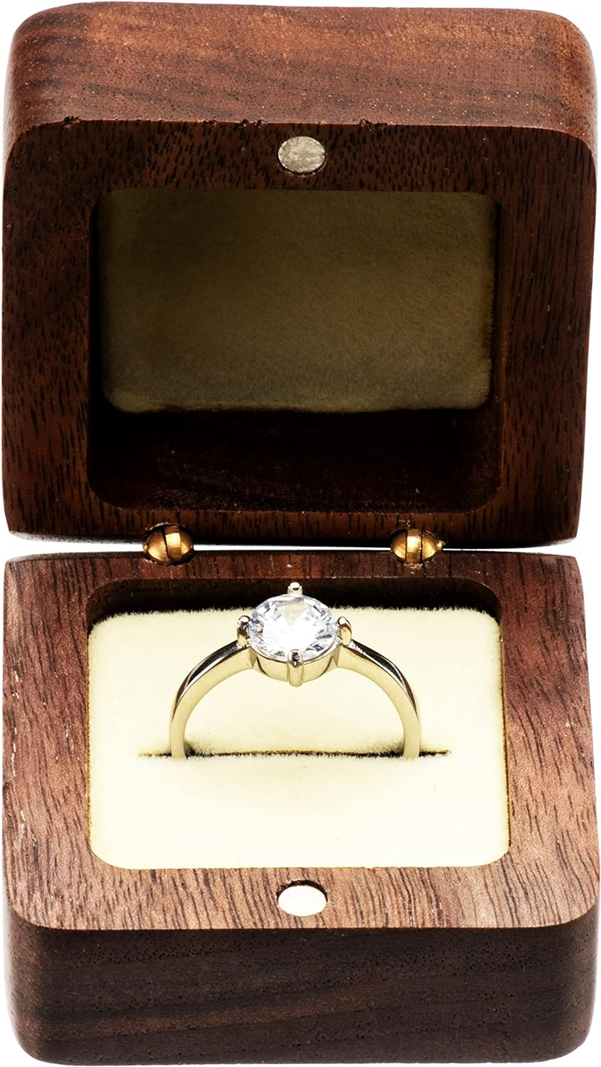 COSISO Vintage Wood Engagement Ring Gift Box Jewelry Storage Box for Proposal... - Picture 4 of 14