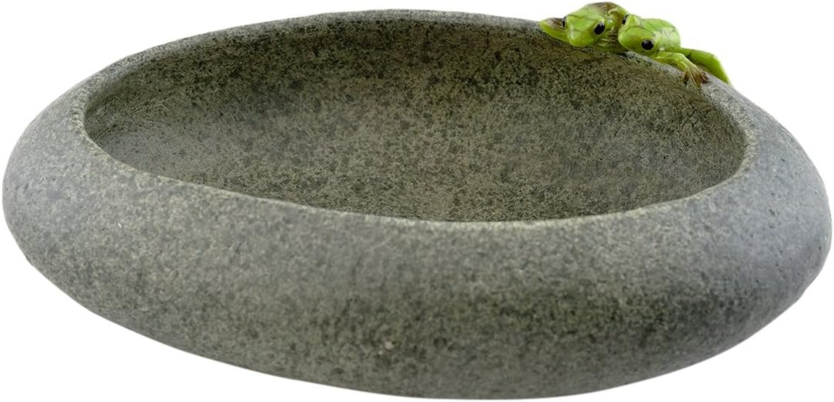 Garden Frogs On Long Functional Stone Flower Pot Planter Figurine