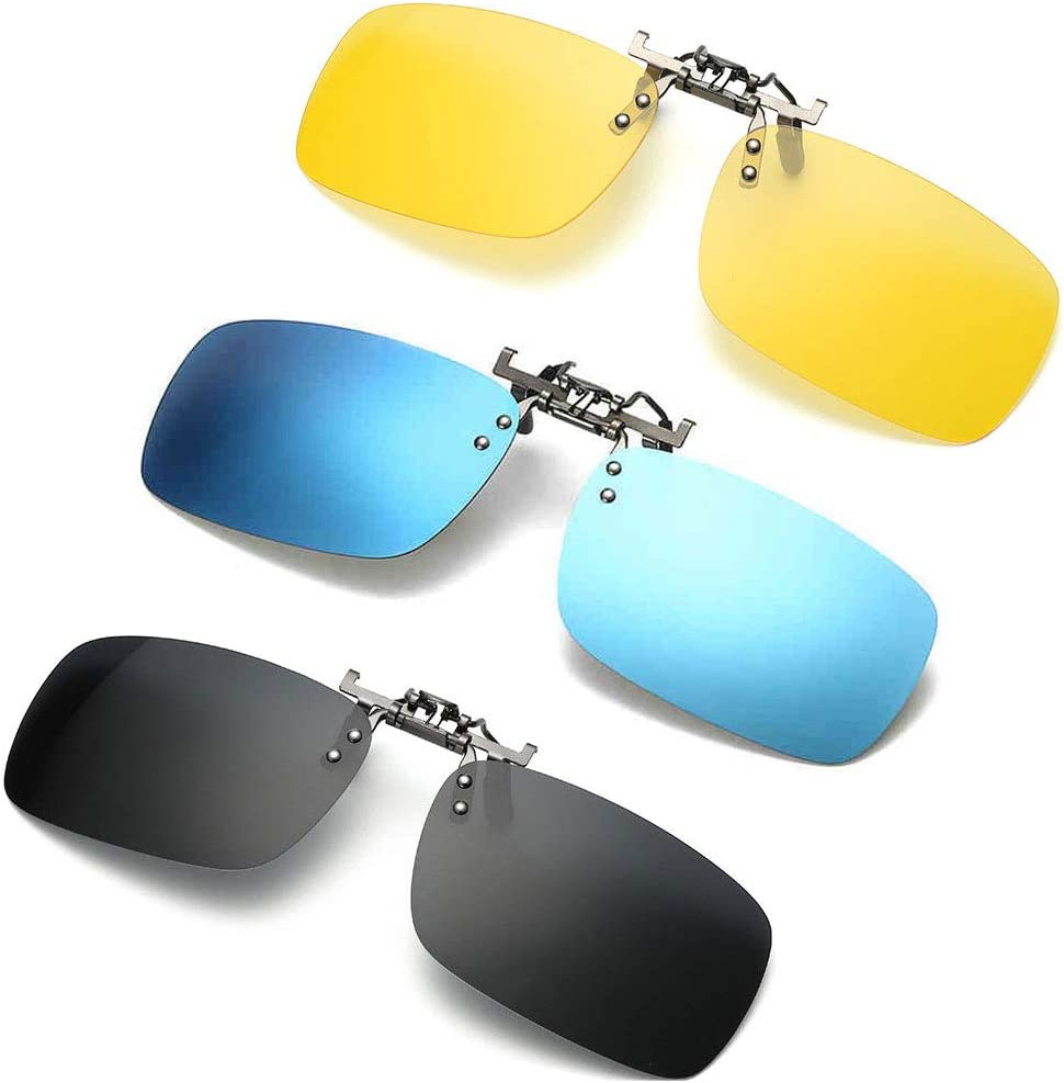 3 Pack Lentes Polarizadas Clip On para Gafas Recetadas Proteccion UV Sol