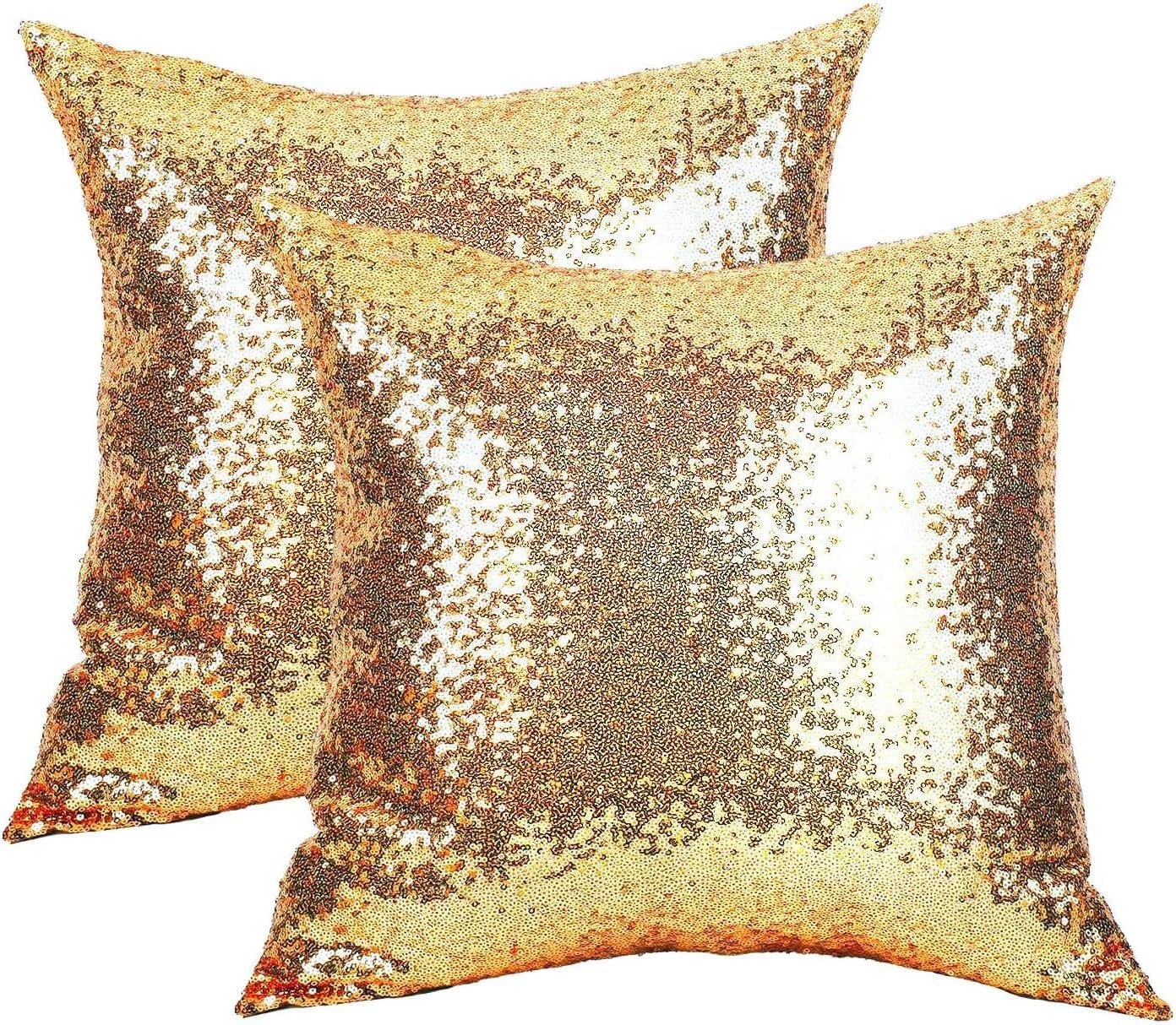 2PCS Gold Pillows Sequins Decorative Pillows,18