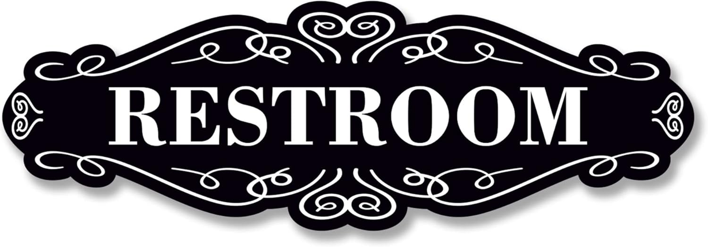 Restroom Sign for Door, 9X3 Dibond Self-Adhesive Unisex Bathroom Sign, Waterproof, No Fade, Not Rust