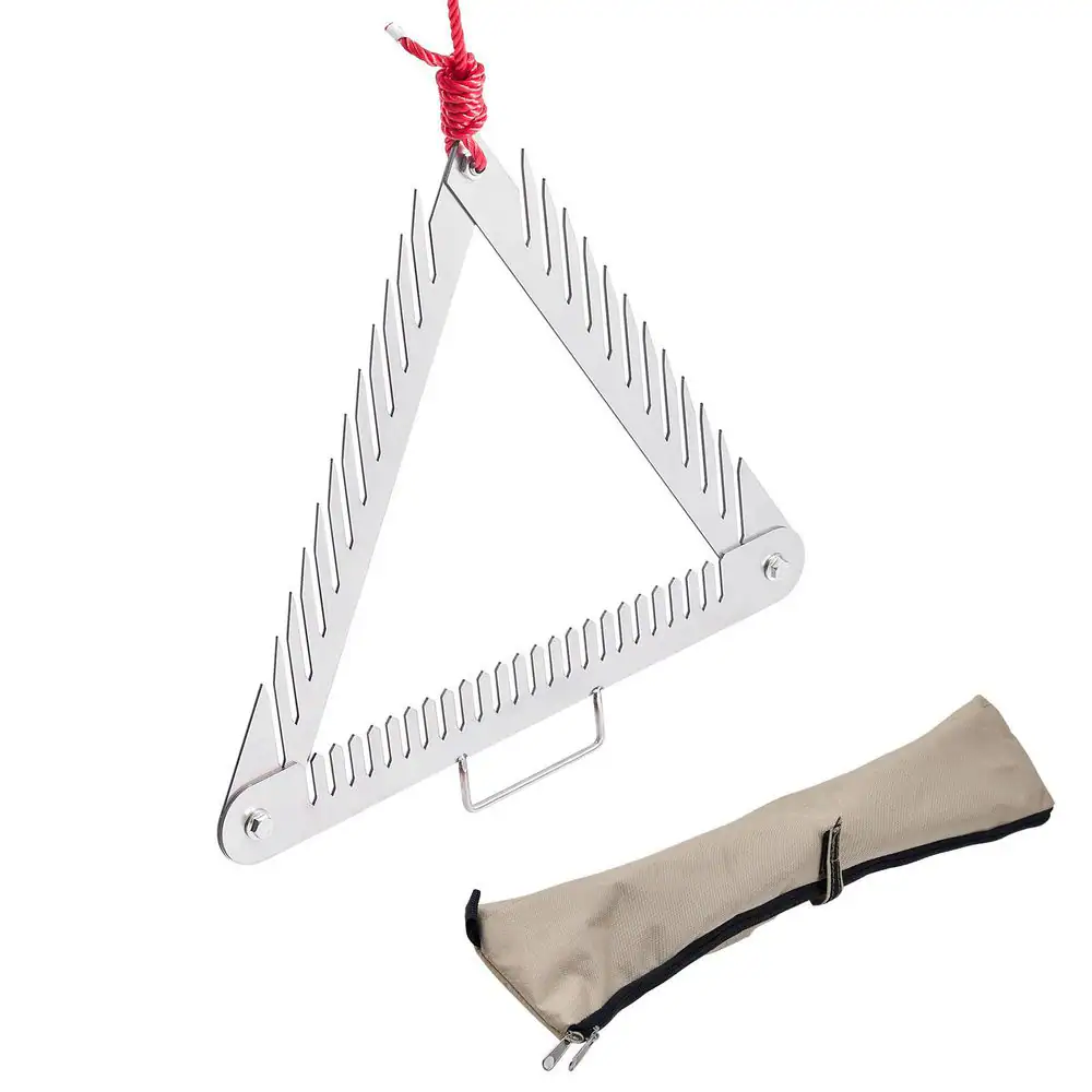 24-In. Aquatic Weed Rake, 3-Sided Lake Rake with Handle, Compact and Foldable Pond Grass Cutter 0 Handle Length