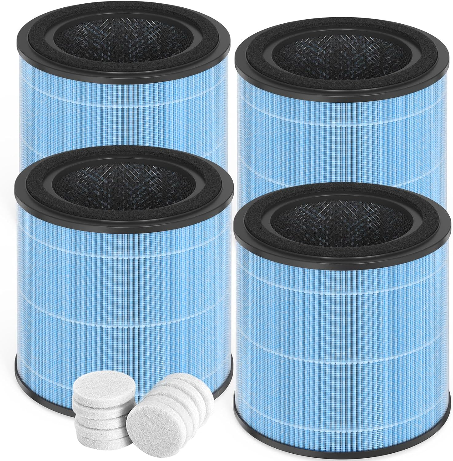 AP0601 Replacement Filters Compatible AIRTOK Purifier, 4-In-1 HEPA Filters, AP0601-RF 4 Pack (With Extra 10-Pieces Aroma Pad)