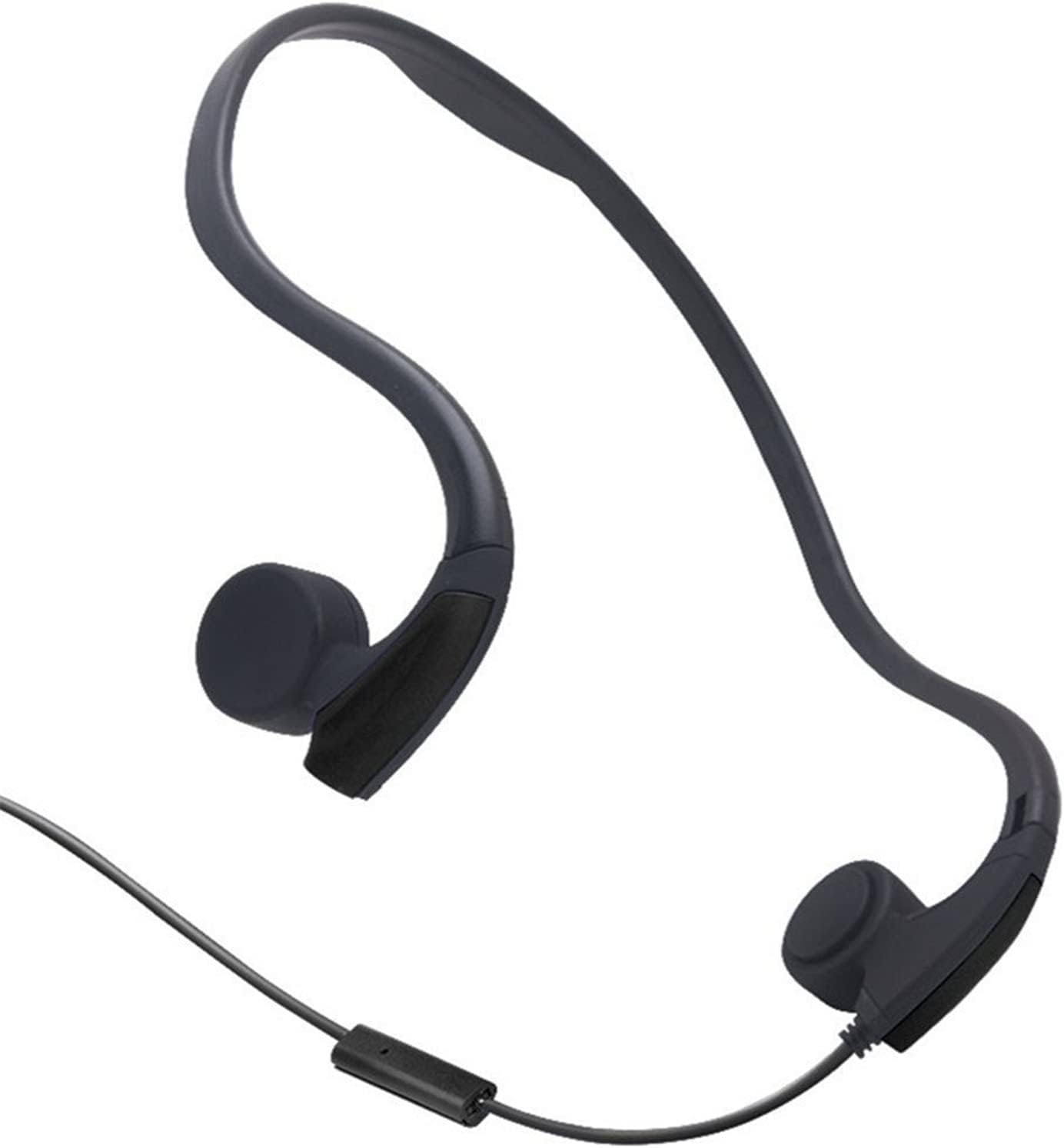Bone Conduction Wired Headphones with Noise Cancelling Mic 3.5Mm Connector Sweat Resistant Headphones for Cycling Running and Other Sports (Black)