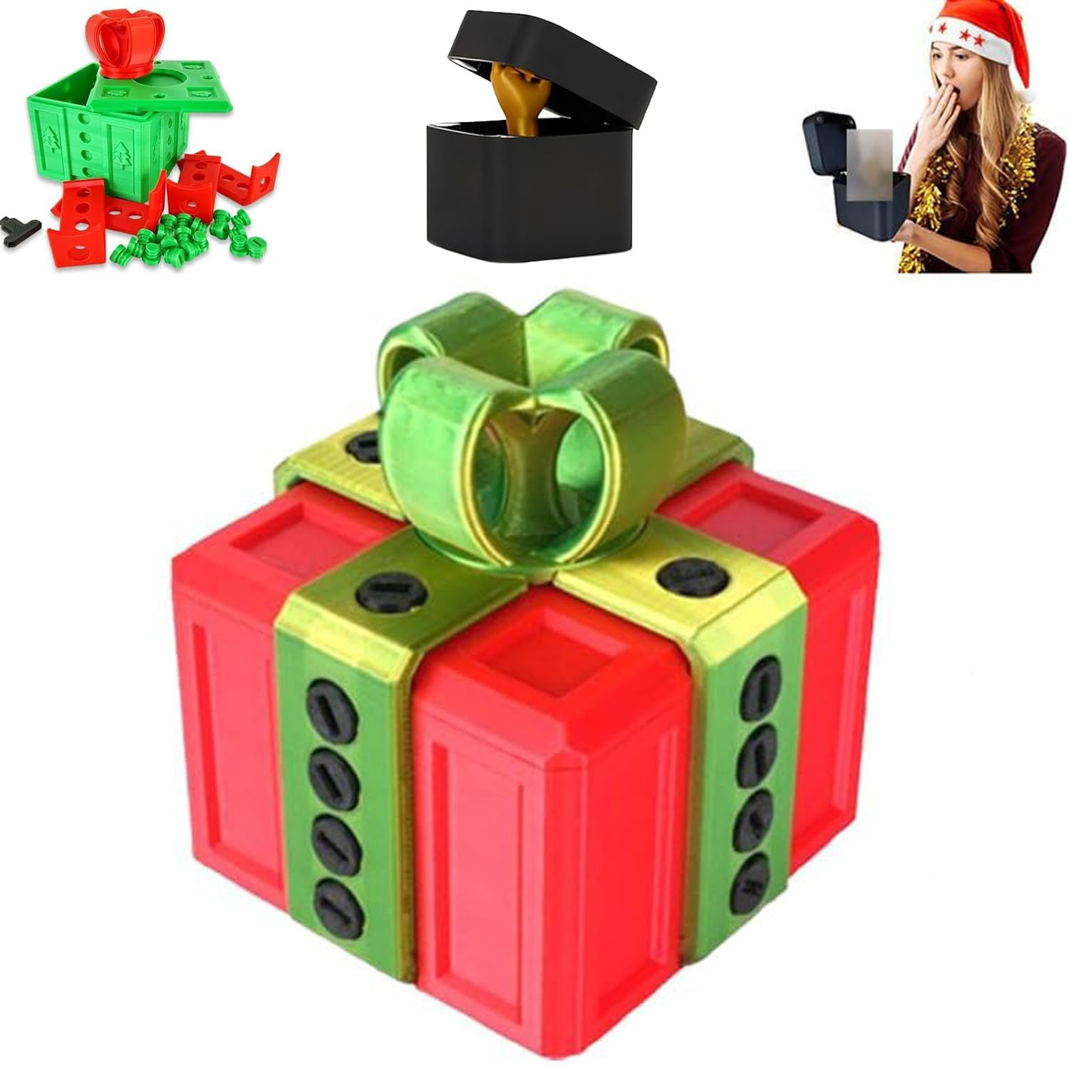 The Prank Box – Hilarious Screw Challenge with Finger Surprise,Annoying Gift Box with Screws,Perfect Gag Gift,Annoying Funny 3D Printed Screw Gifts Boxes Ideal for Christmas,All Occasions (Red)