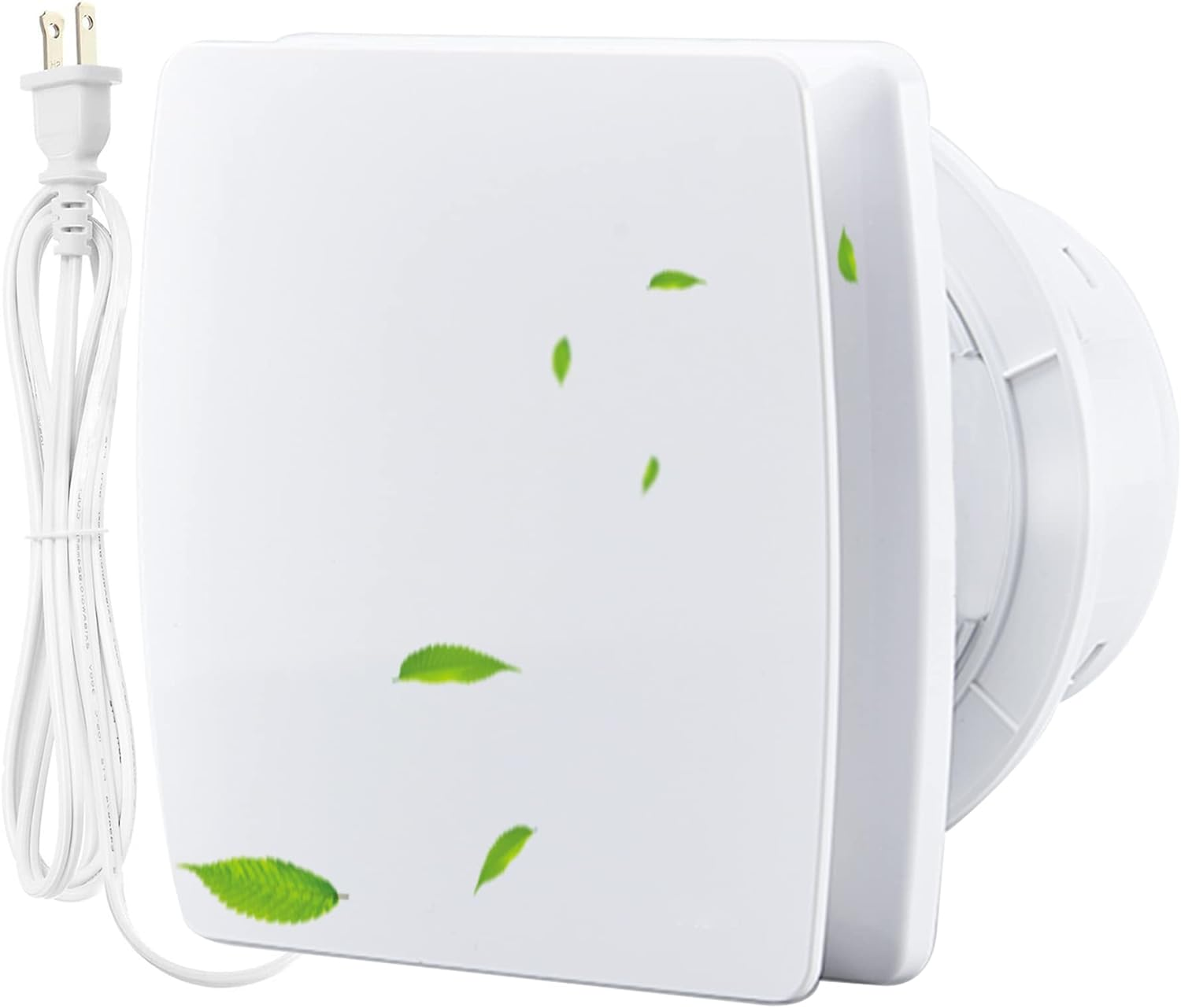 4 Inch Bathroom Wall Exhaust Fan, White, 76CFM, Anti-Backflow Check Valve, 3.3Ft US Cord for Kitchen, Greenhouse, Garage