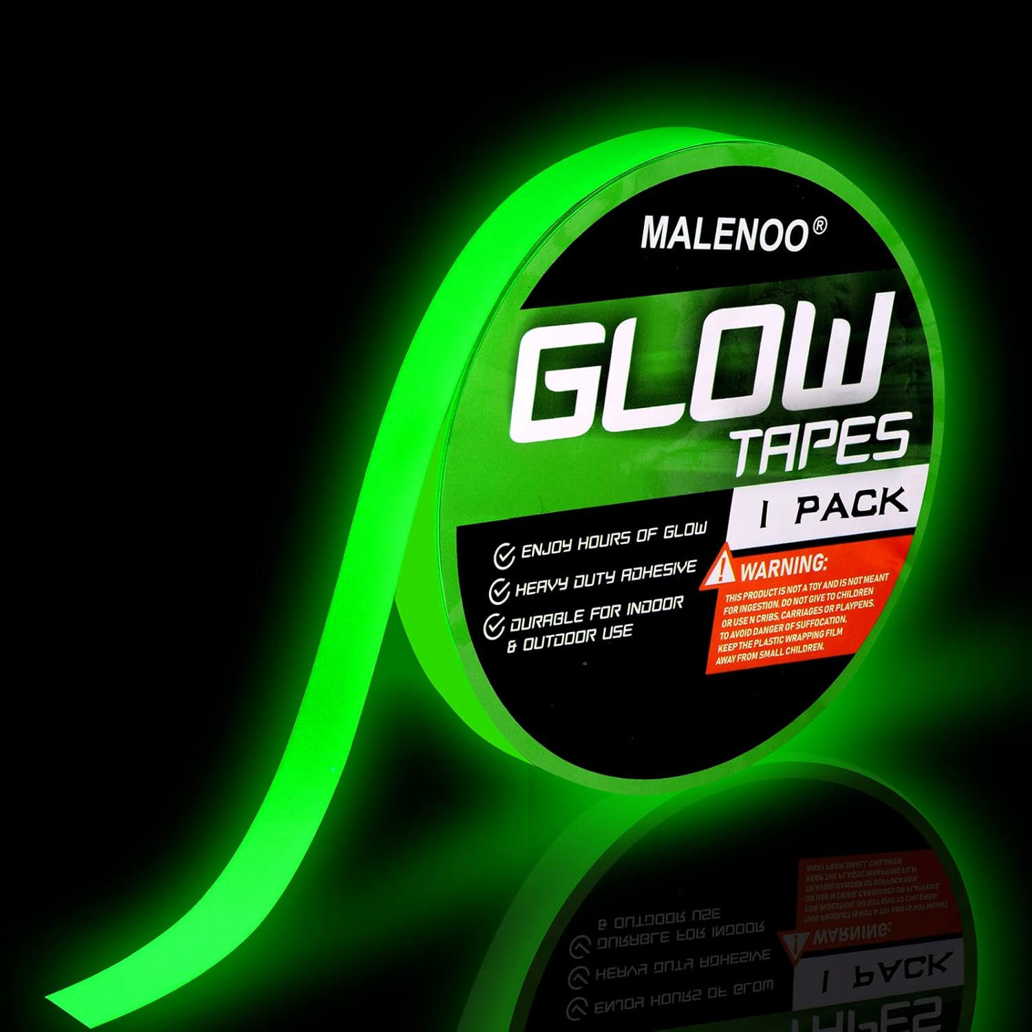 0.5 Inch X 16FT Glow in the Dark Tape Lasting Bright for Green Neon Tape, Waterproof Reflective Tape Sticker Suitable for the Theater,Stage,Party, Night Decoration,Stairs, Walls, Export Signs