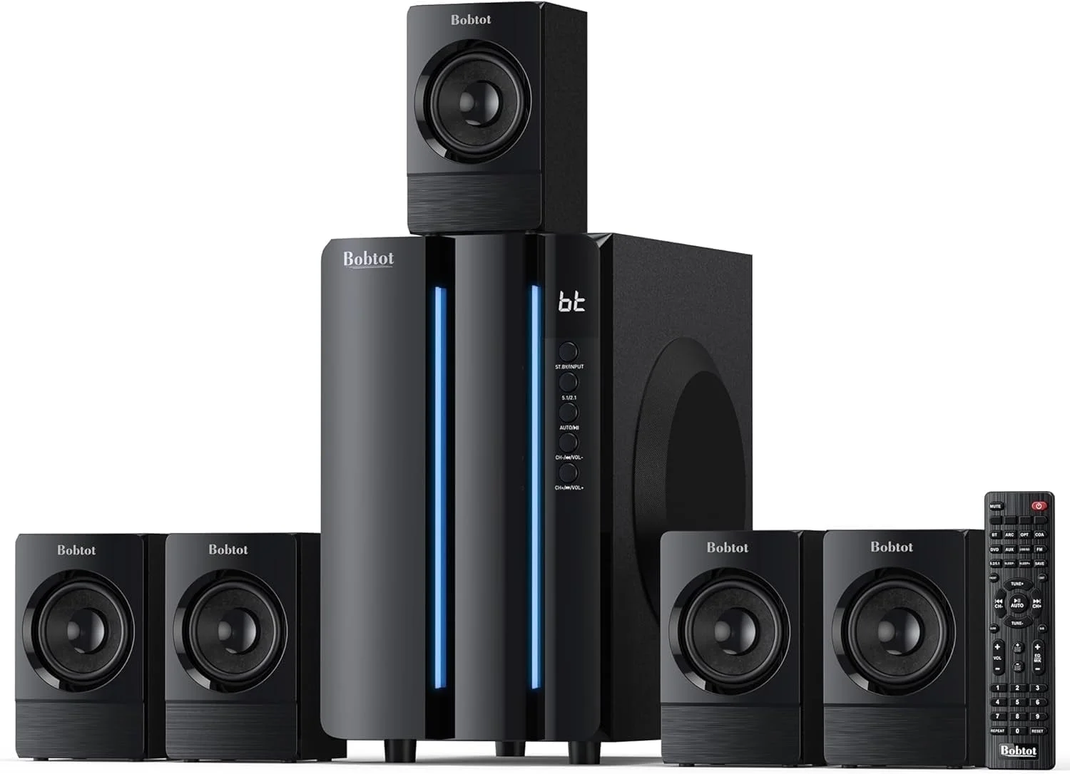 Home Theater System 800 Watt Subwoofer 5.1/2.1 Surround Sound Stereo Speakers TV Bluetooth Speakers Systems for TV