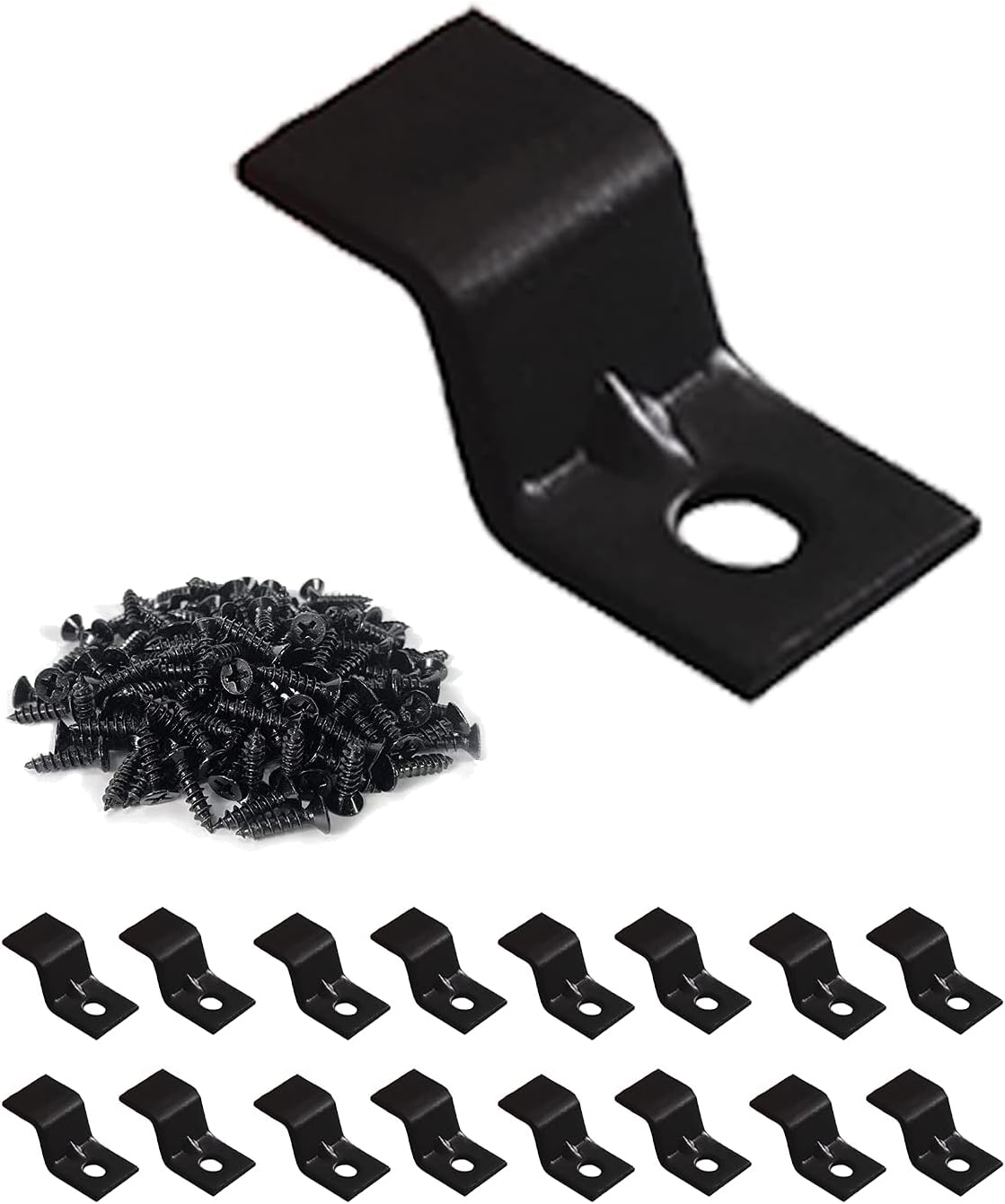 Table Top Fasteners, Z Clips for Table Tops 20 Packs (Black)