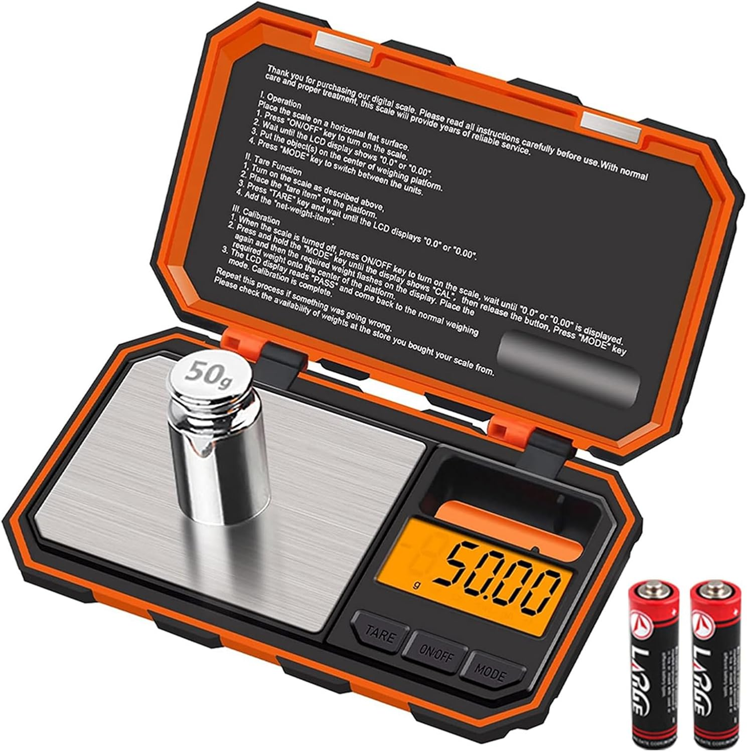 Bascula digital 200g 001g portatil mini lcd tare autooff incluye peso 50g cal