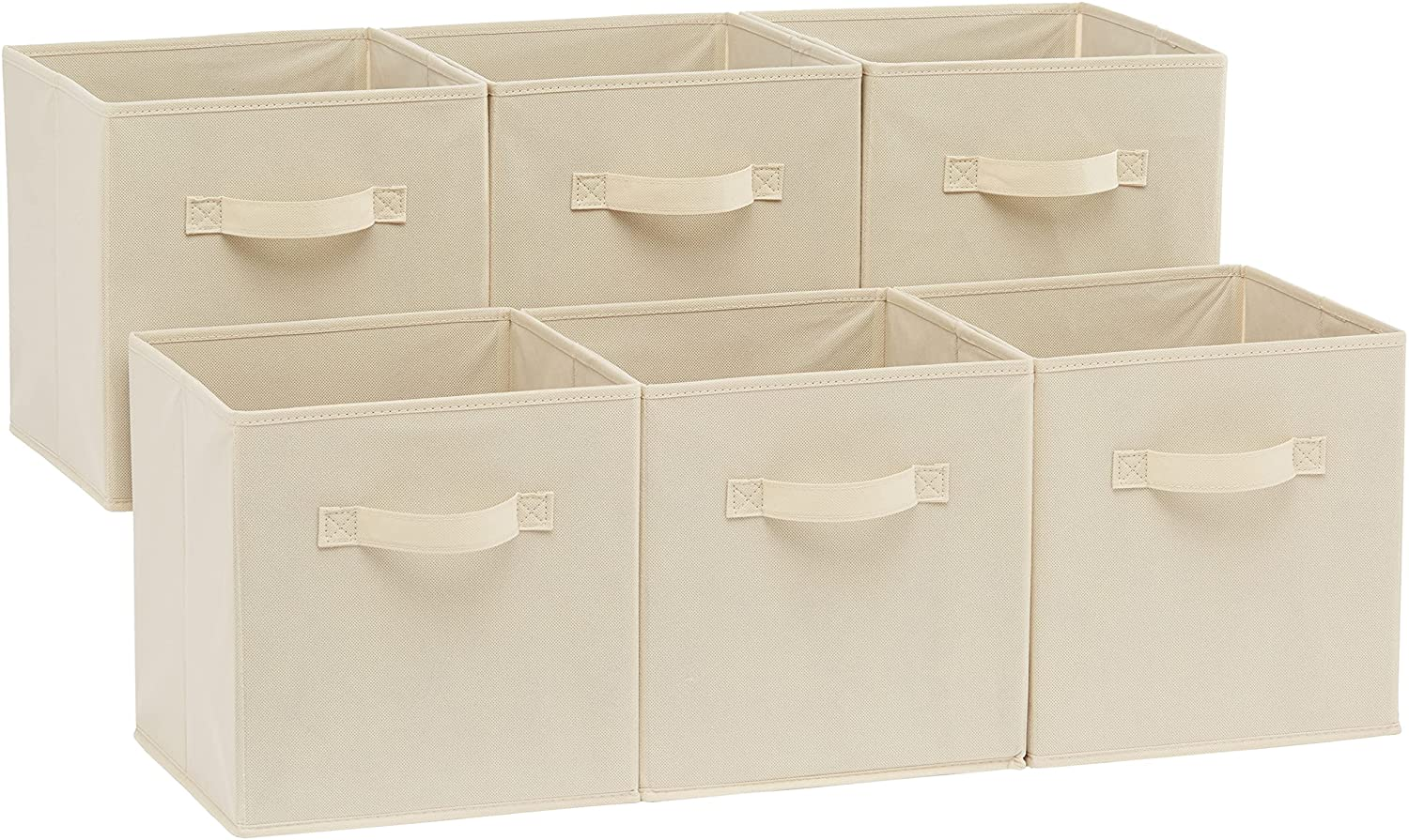 Collapsible Fabric Storage Cubes Organizer with Handles, Sturdy Storage Bins for Organization, 10.5