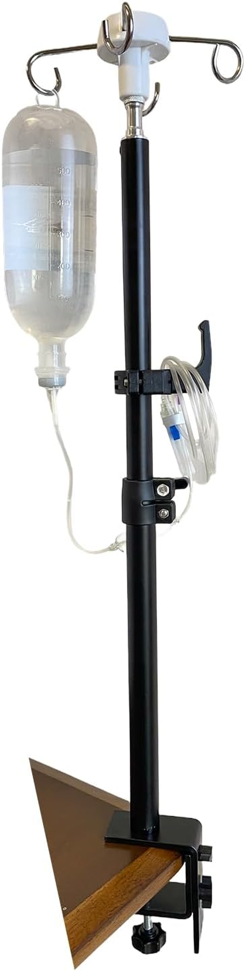 Table IV Pole, Portable IV Poles for Travel, Foldable IV Pole Stand Portable Adjustable Pole Stand Feeding Tube Holder with 4 Hooks for Wheelchairs Beds Nursing Clinic Home Care Travel