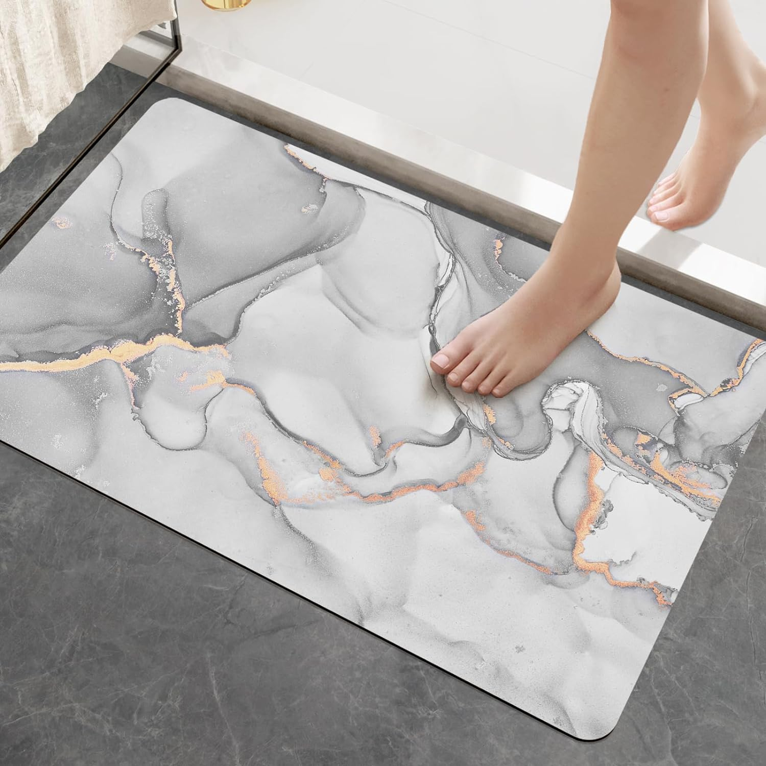 DEXI Bath Mat Rugs Bathroom Floor Mat Super Absorbent Ultra Thin Low Profile ... - Picture 10 of 17