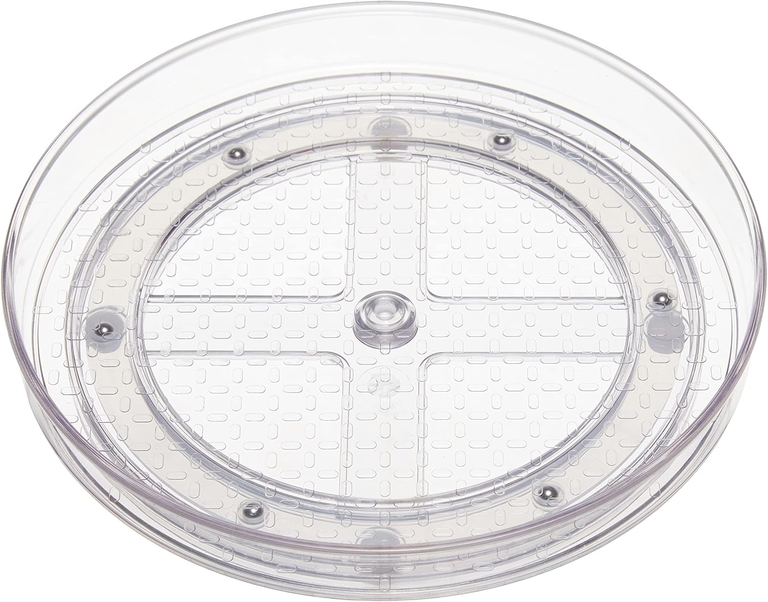 Clear Rotating Lazy Susan Turntable Organizer for Condiments, 9-Inch, 2-Pack