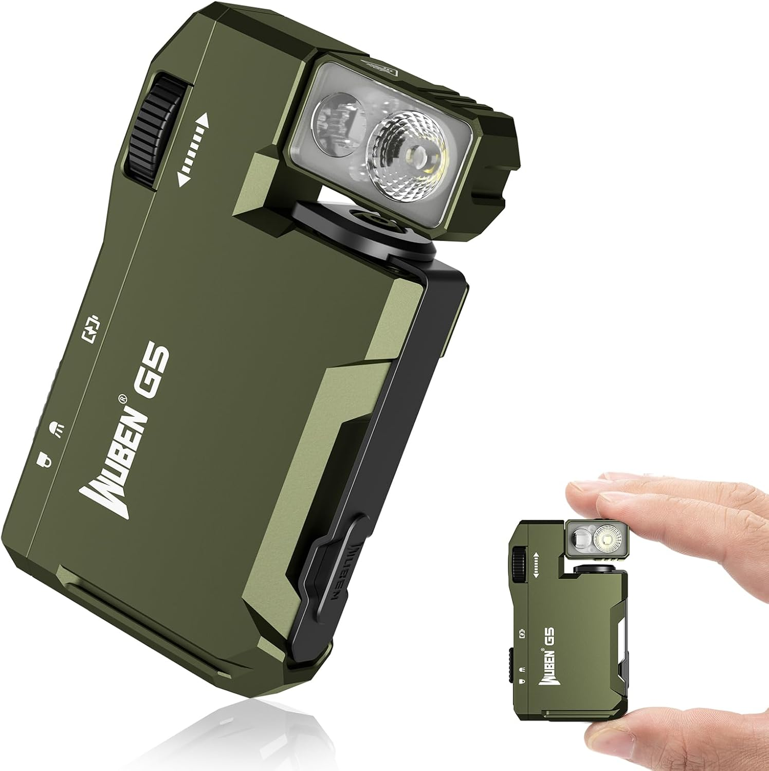 WUBEN G5 Rechargeable EDC Flashlight, Mini Flat Bright Small Flashlight | 400 Lumens Dual Light Source LED Flashlight with RGB, Magnetic Mini Bright Keychain Flashlight for Home, Camping, Emergencies